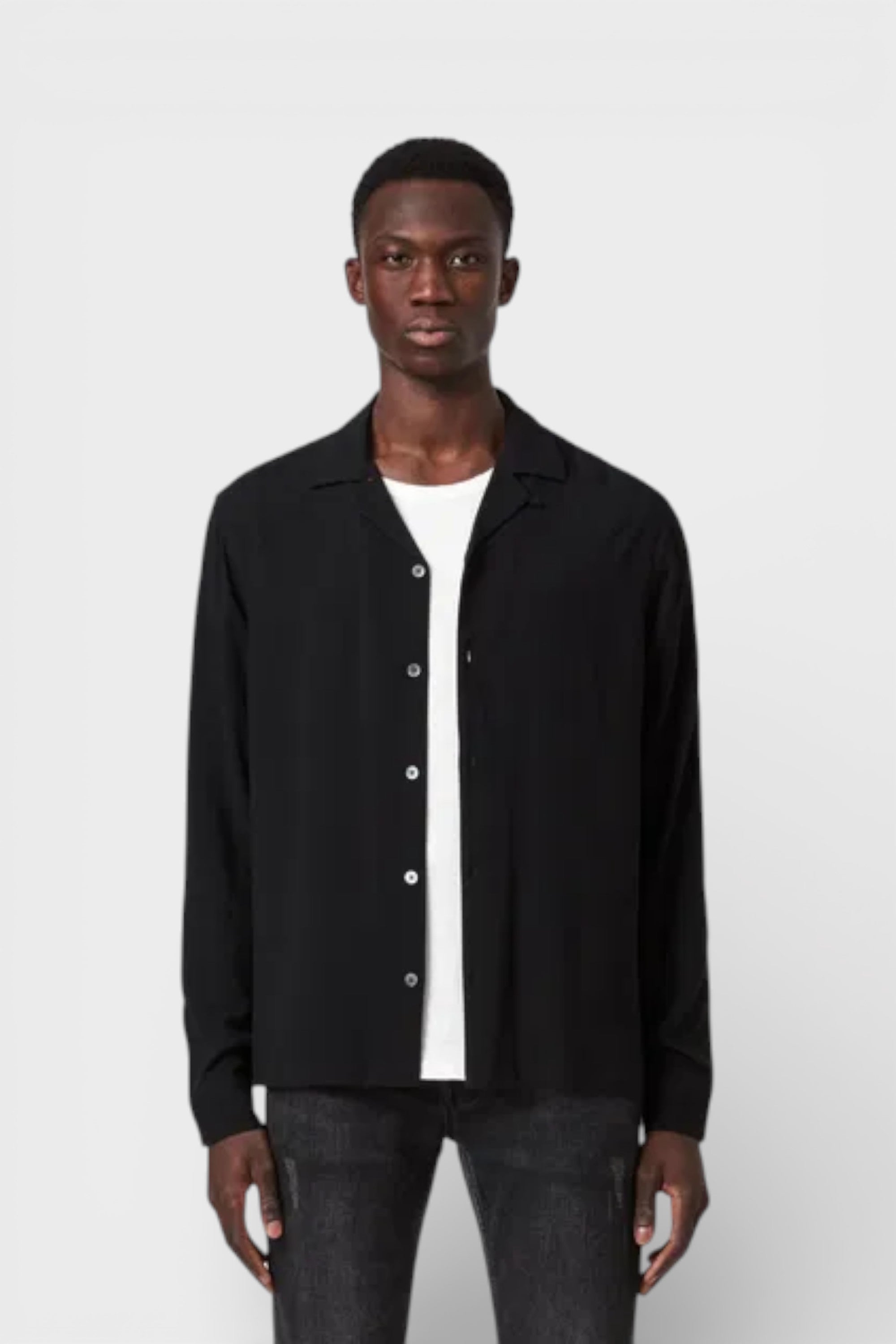 All Saints Venice Long Sleeve Shirt Black