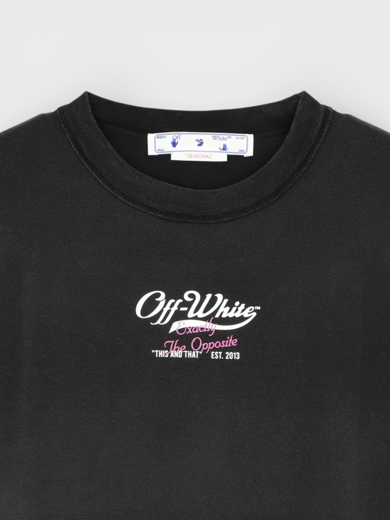 Off-White Wave Off Raw Slim Short Sleeve Tee Black