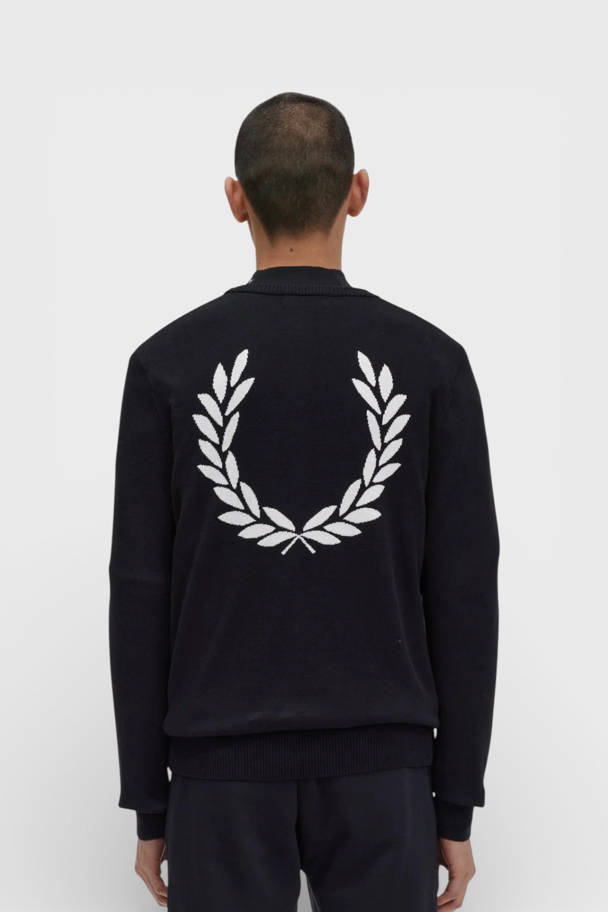 Fred Perry Graphic Laurel Wreath Jumper Black