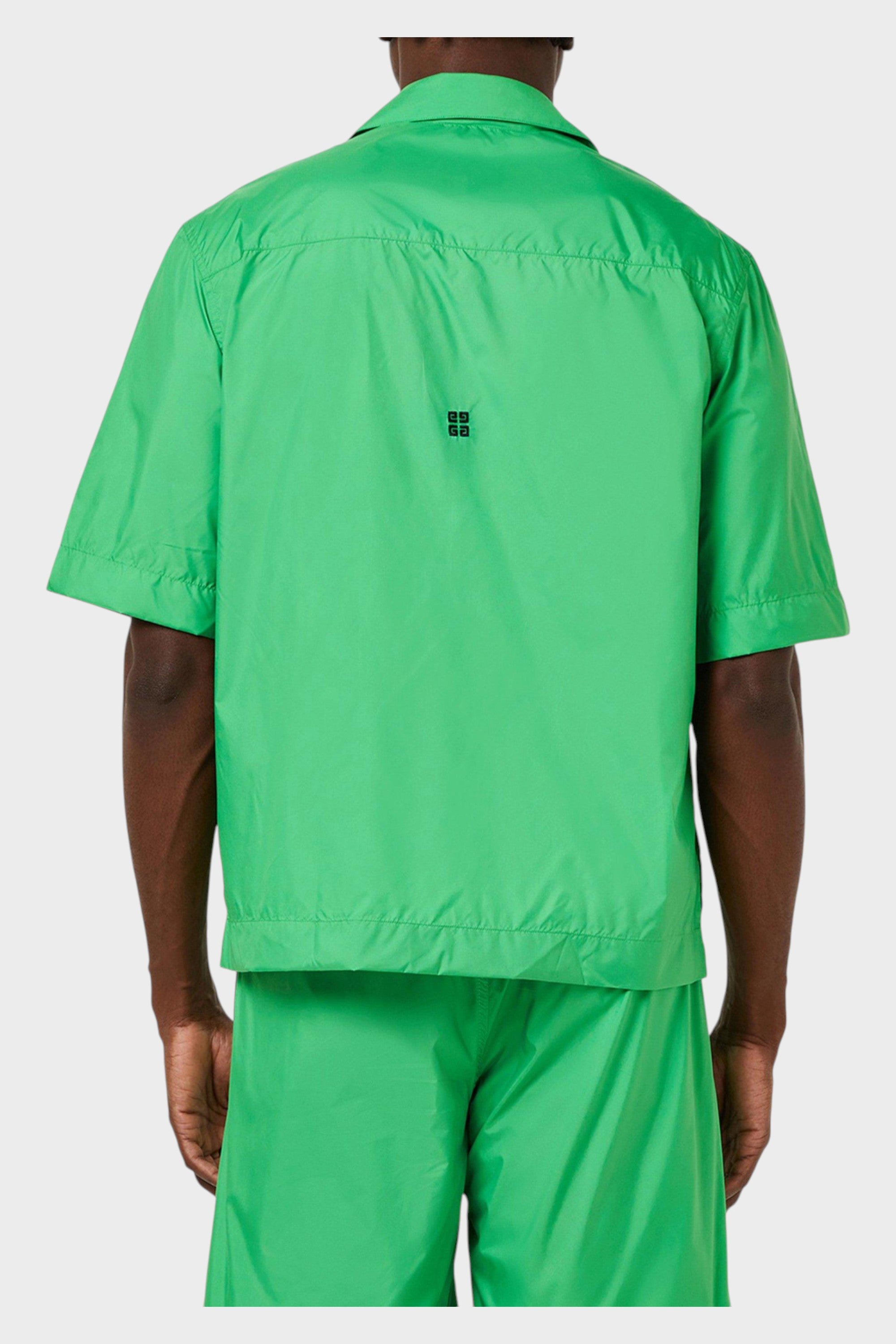 Givenchy Logo Patch Short-Sleeved Overshirt Green