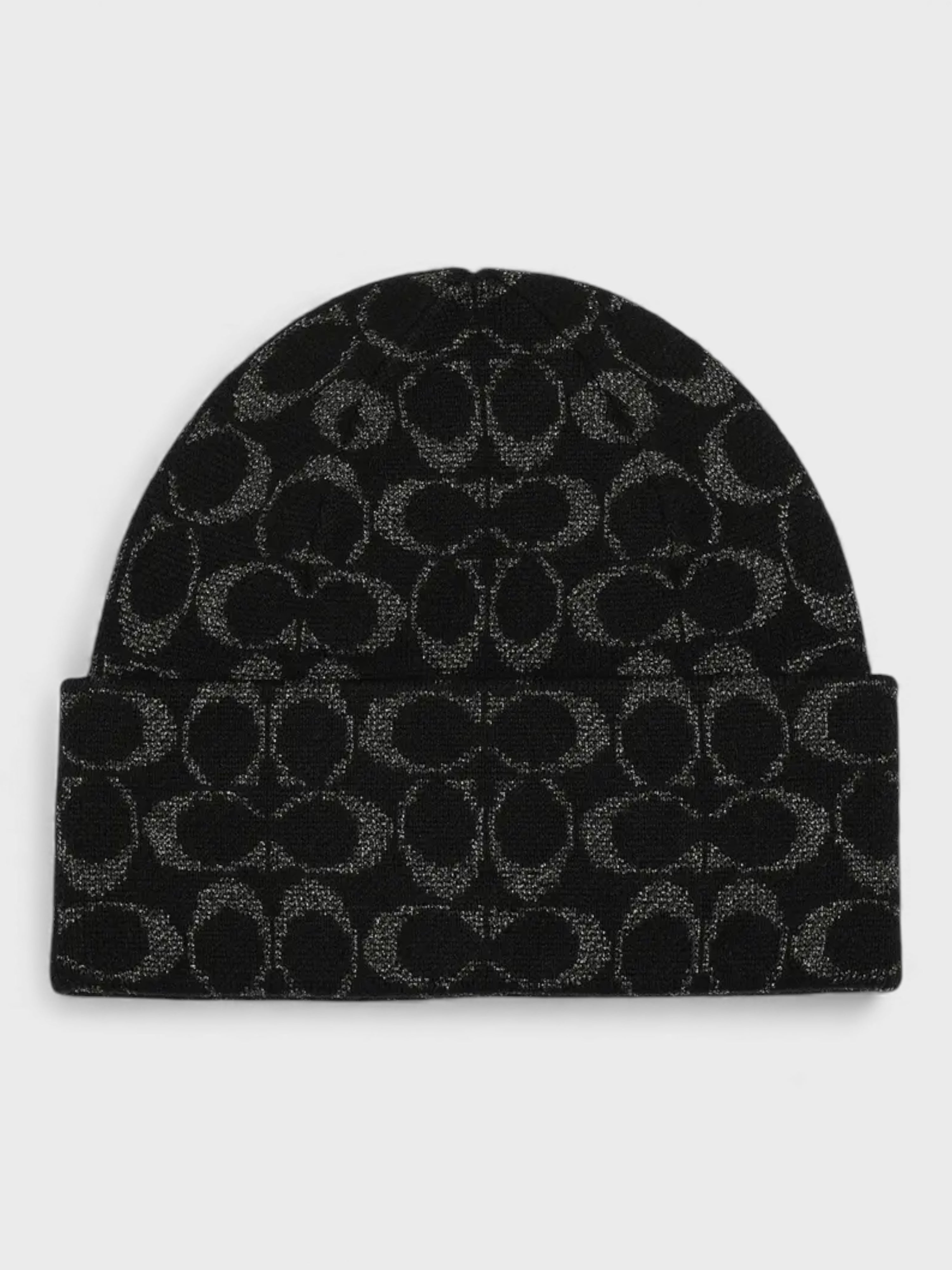 Coach Metallic Signature C Beanie Black