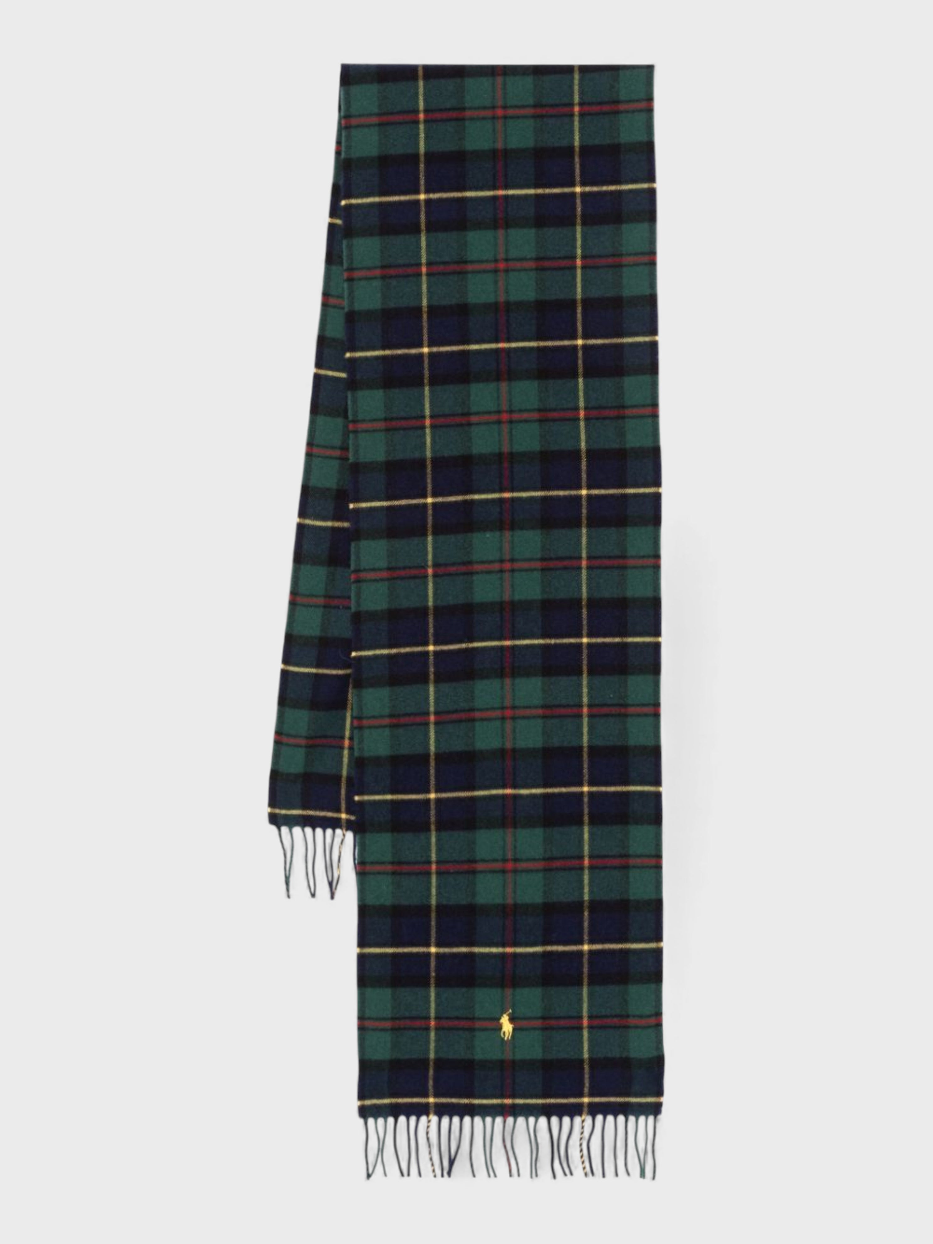 Polo Ralph Lauren Lambs Wool Green & Cashmere Tartan Scarf