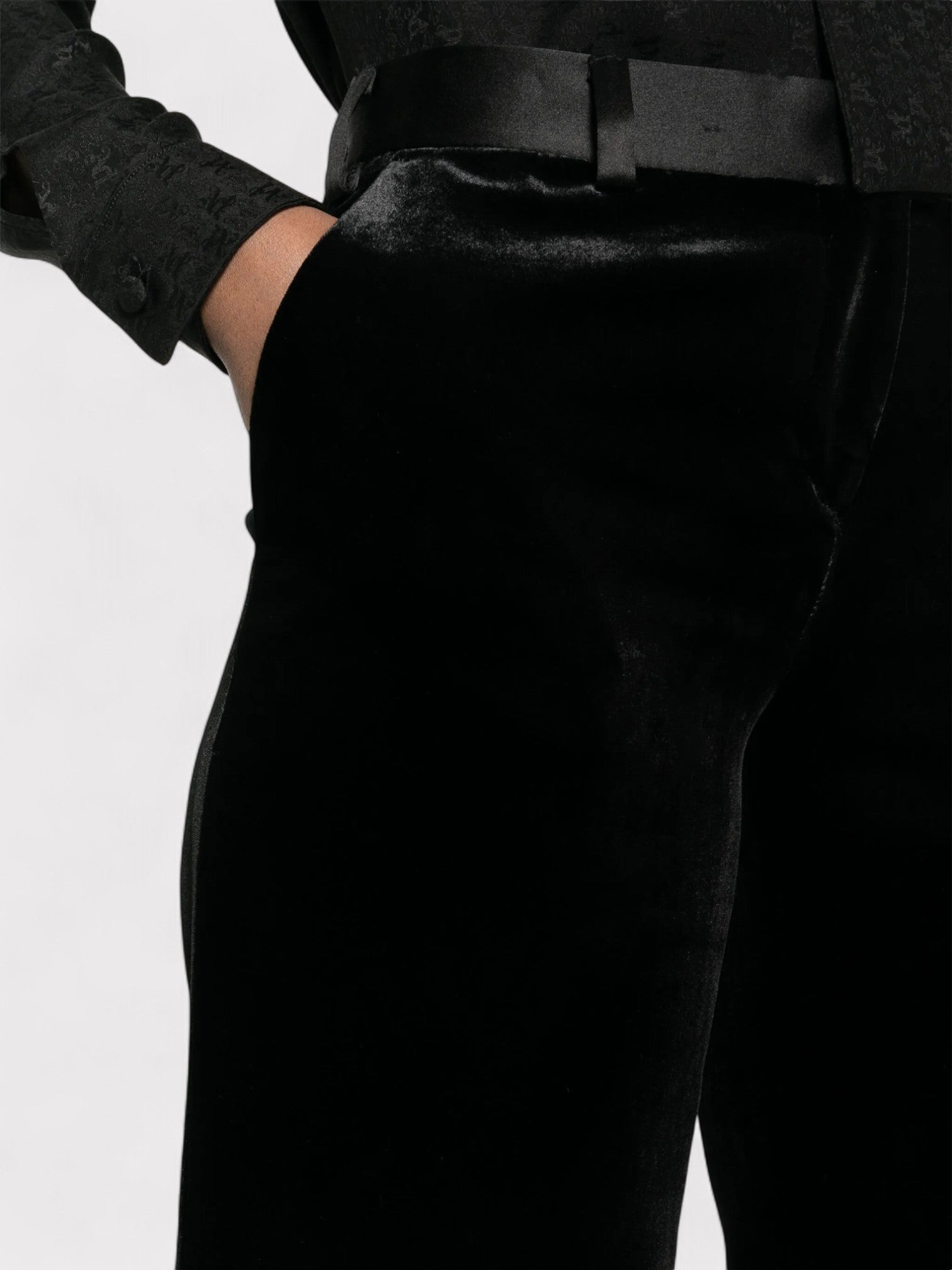 Palm Angels Velvet Tailored Trousers Black