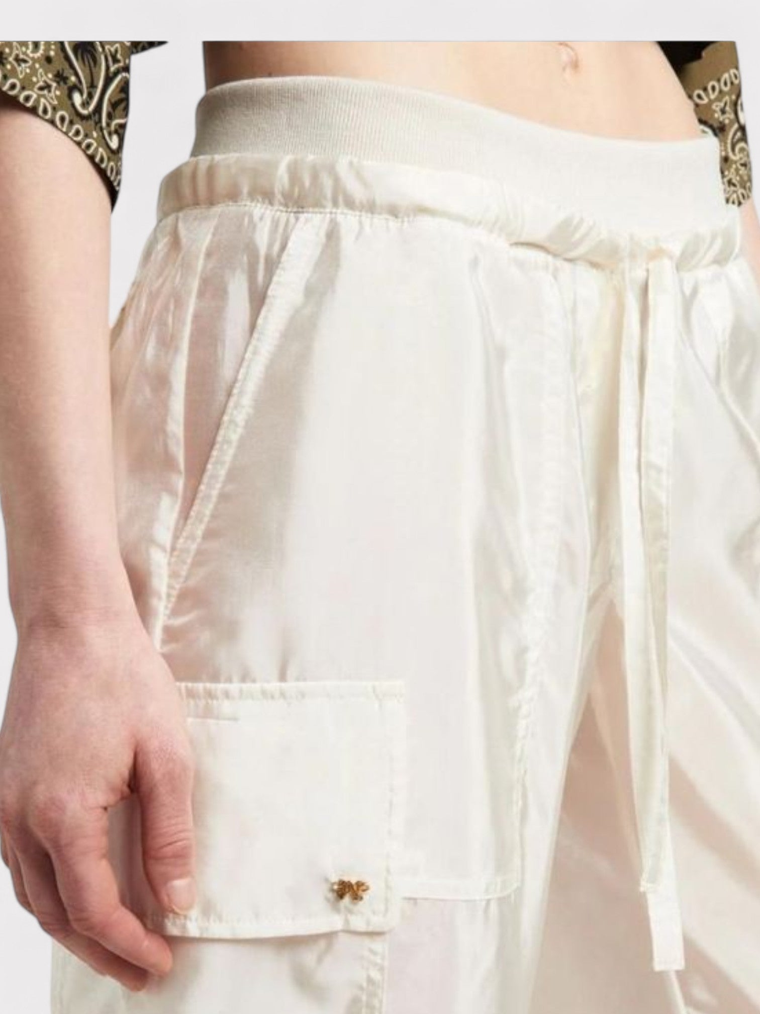 Palm Angels Satin Parachute Trousers White