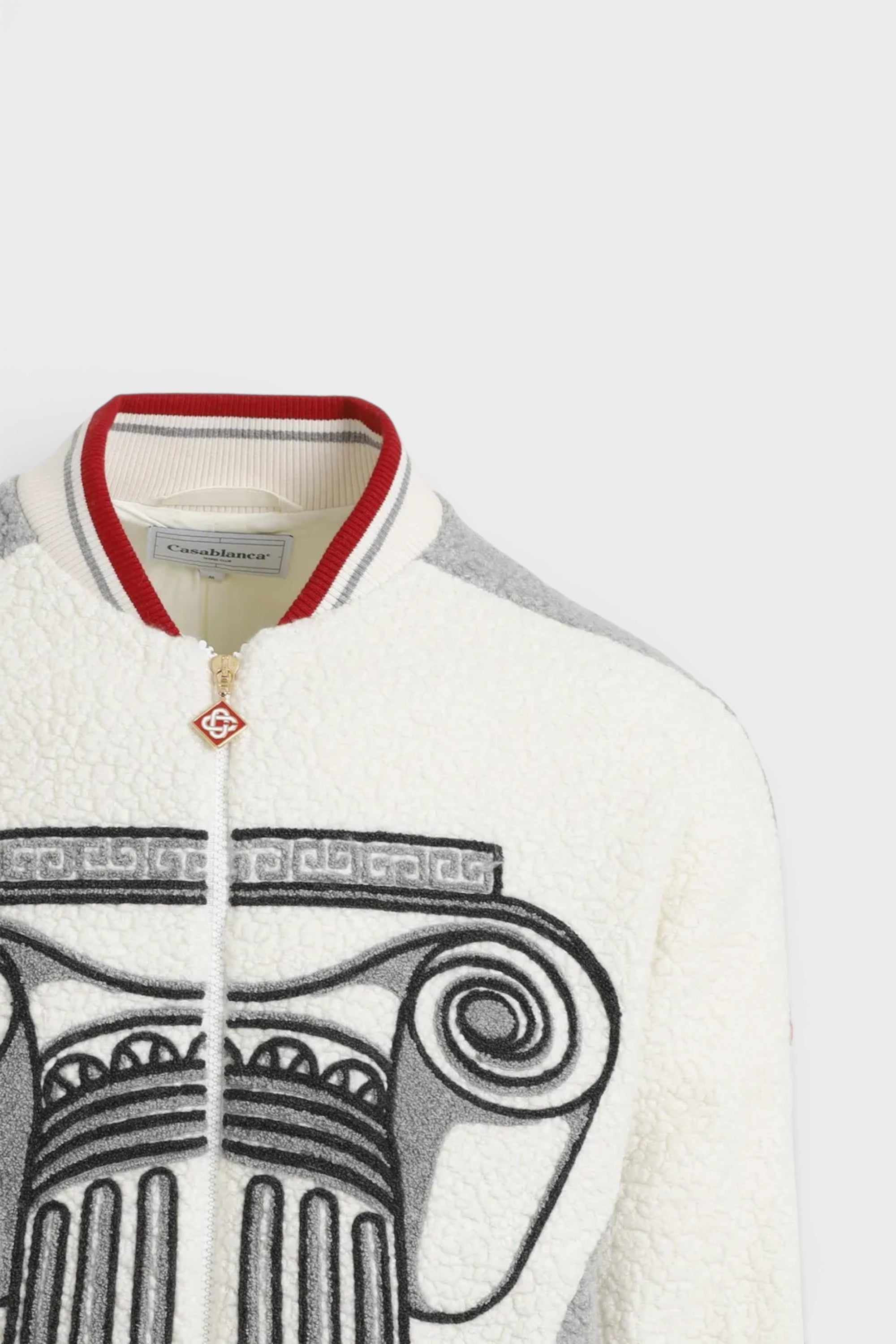 Embroidered Cashmere Terry Jacket White Column