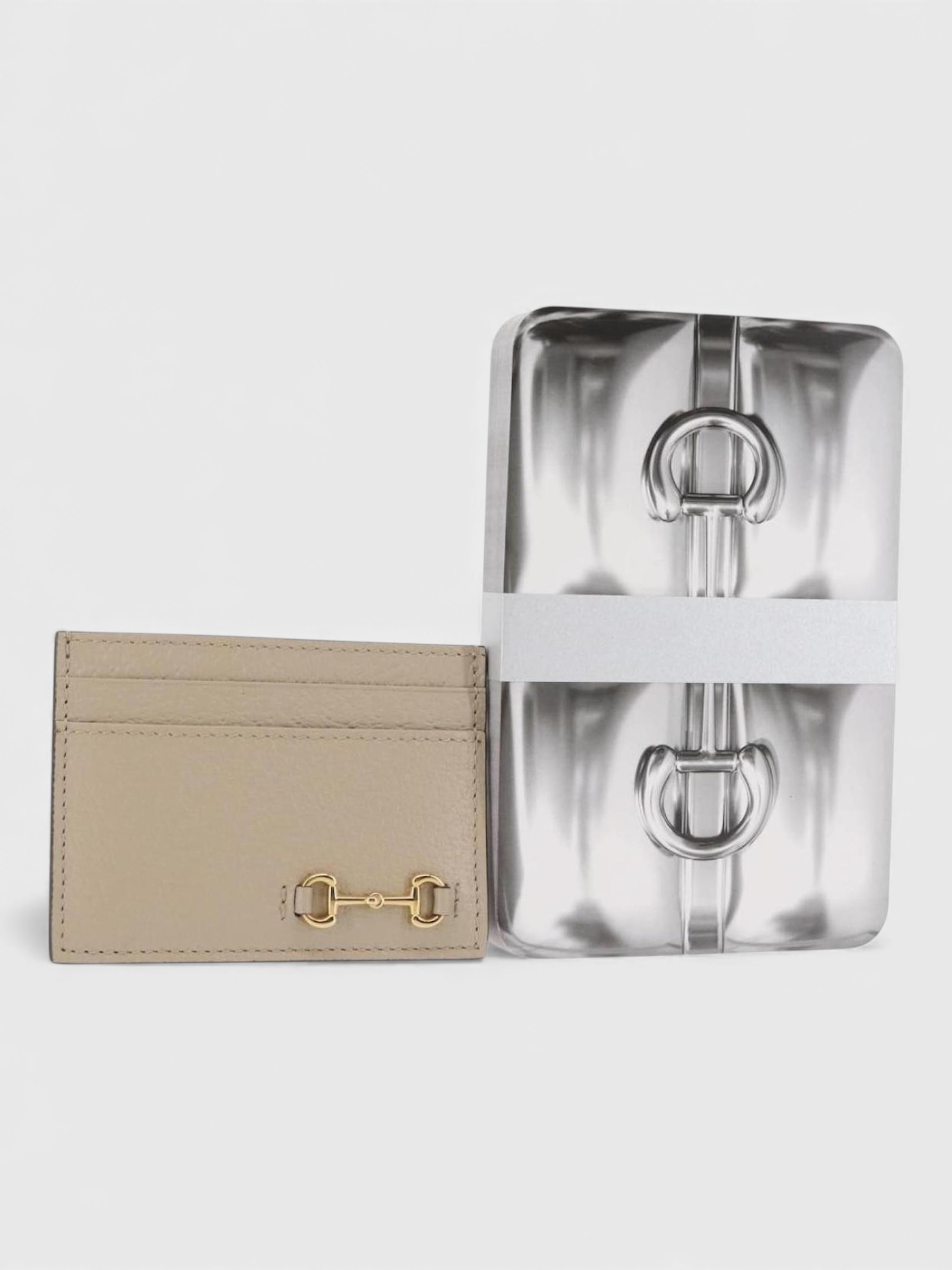 Gucci Horsebit Card Case & Playing Cards Set Silver