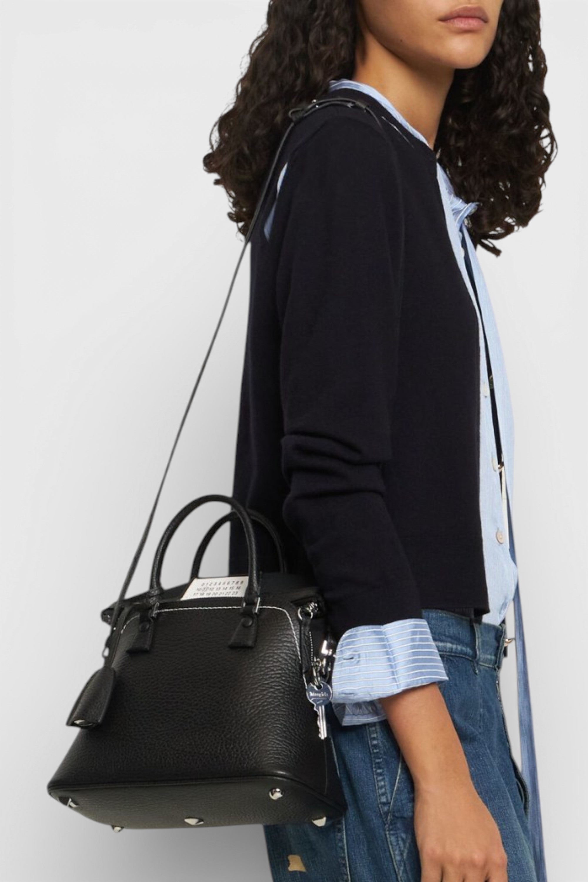 Maison Margiela Mini 5AC Grained Leather Top Handle Bag Black