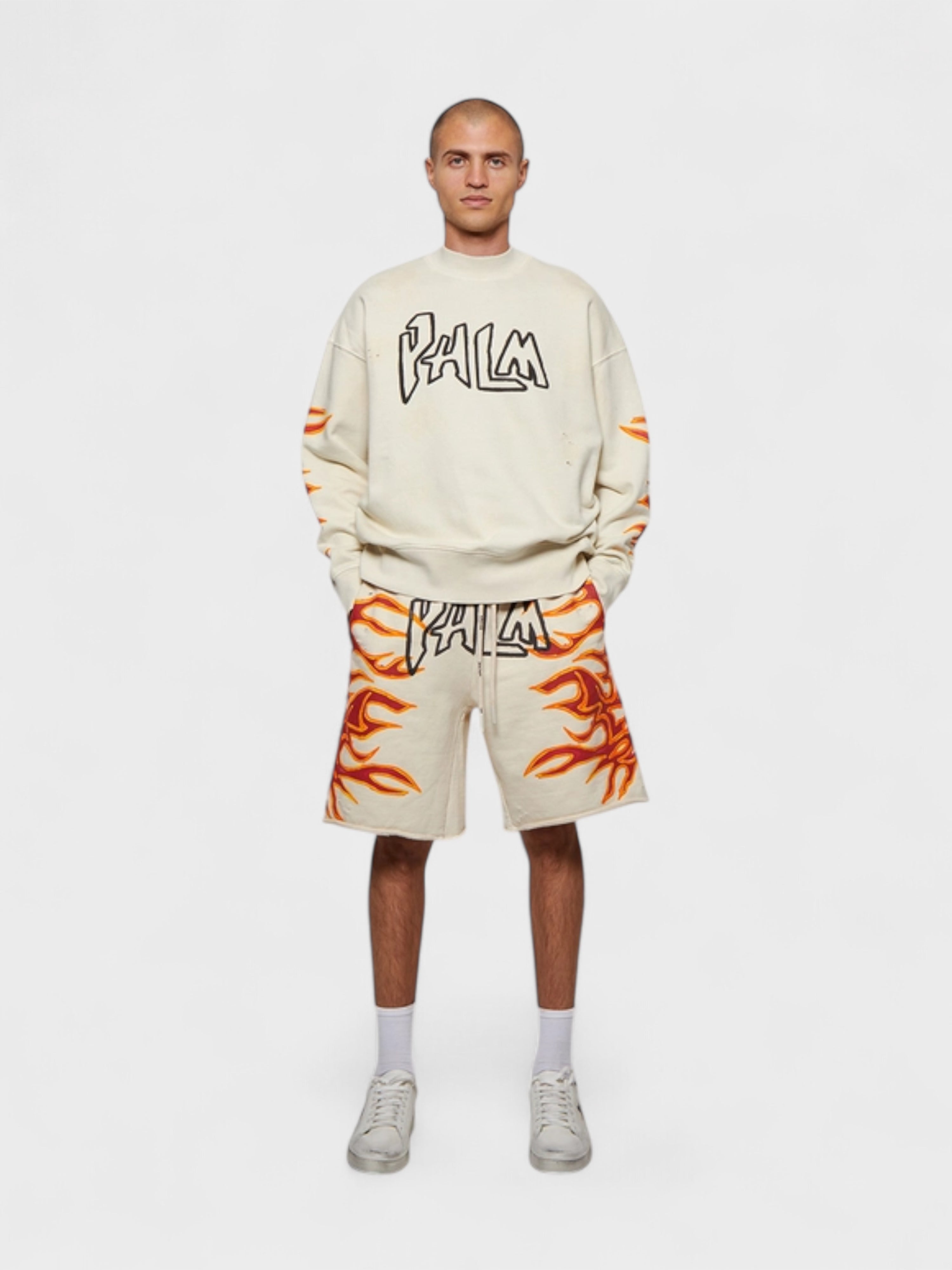 Palm Anges Graffiti Flames Sweatshorts Off White