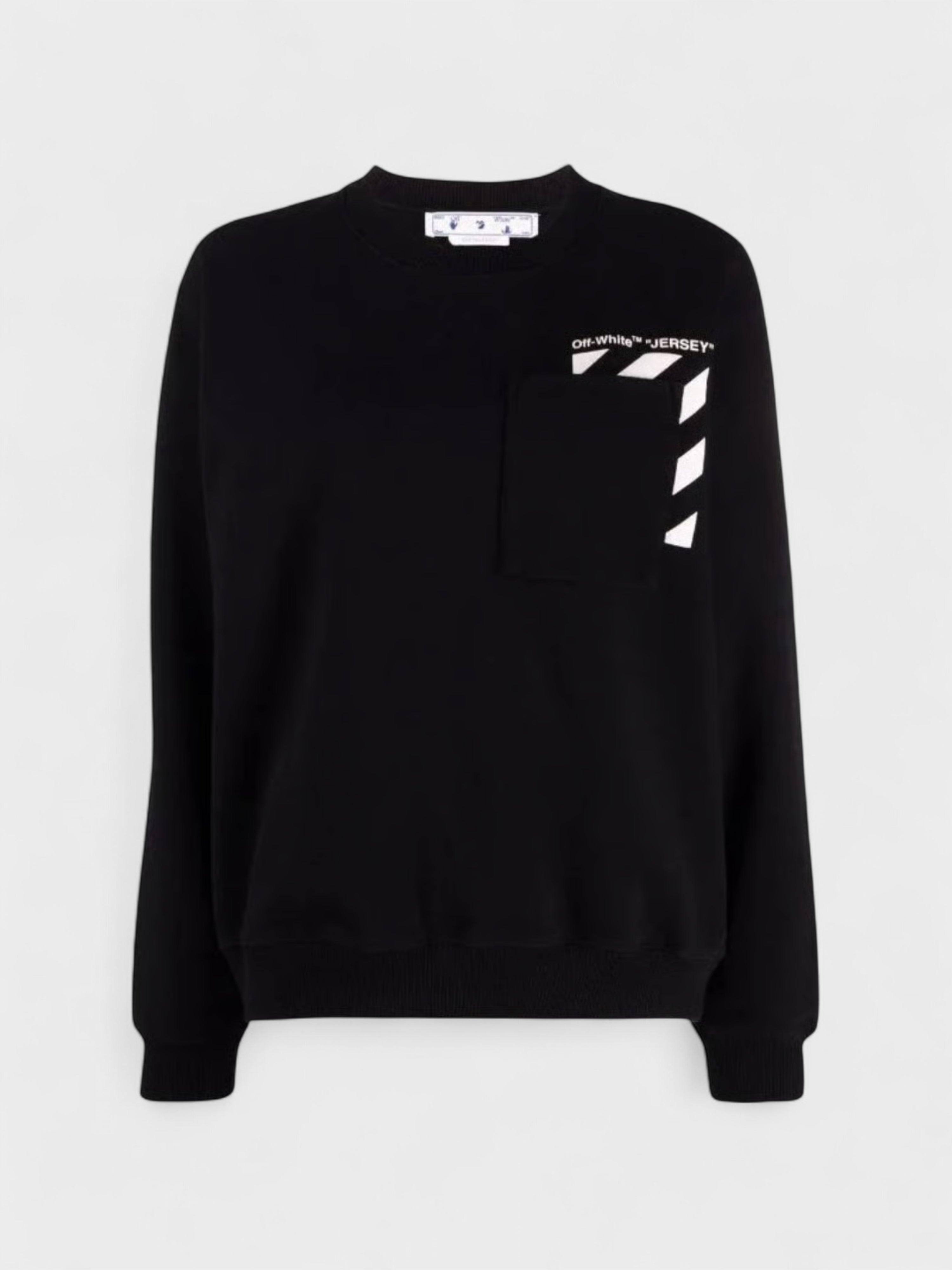 Off-White Diag Pocket Print Regular Crewneck Black