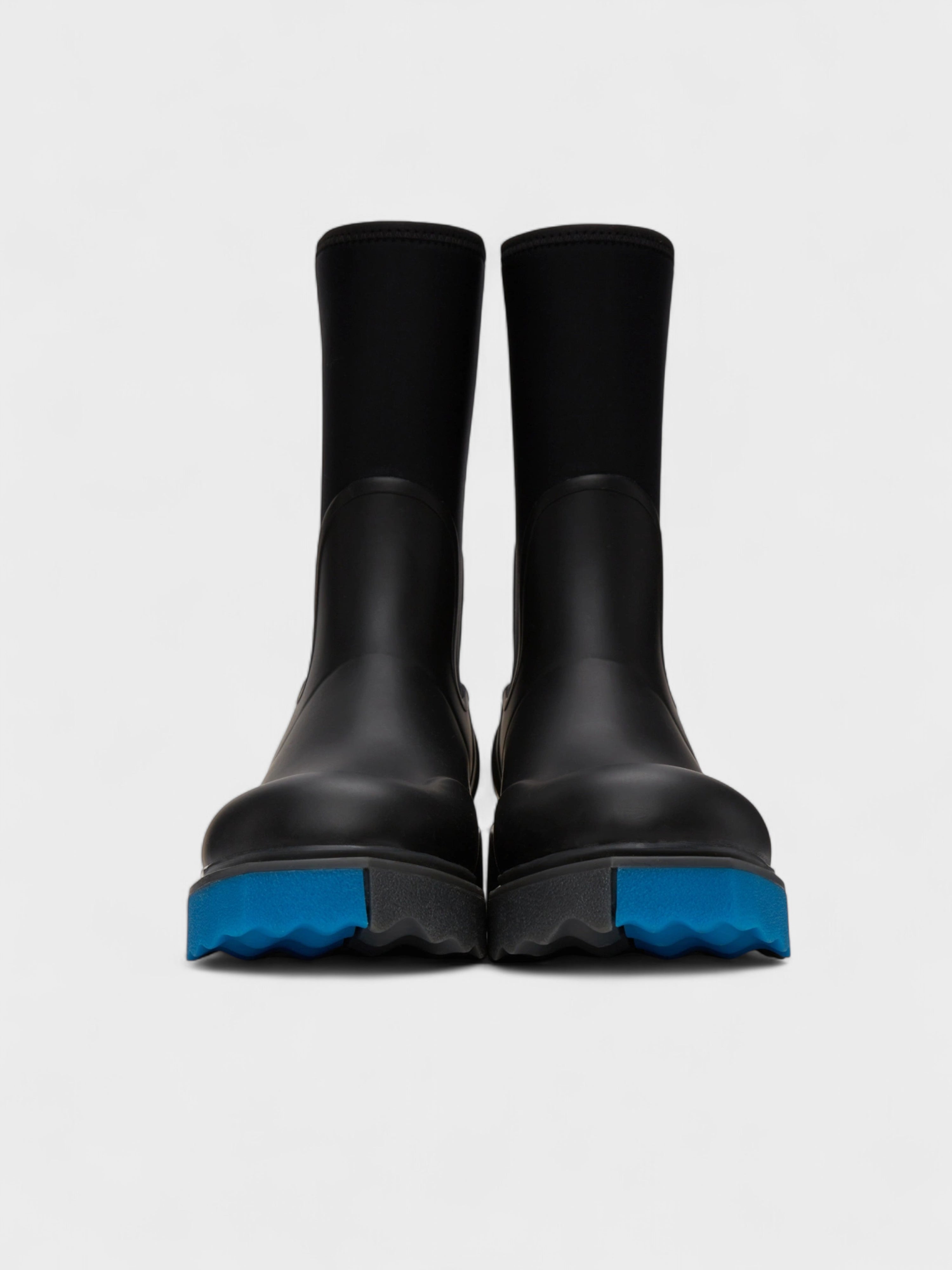 Off-White Sponge Rubber Neoprene "For Rainy Days" Boots