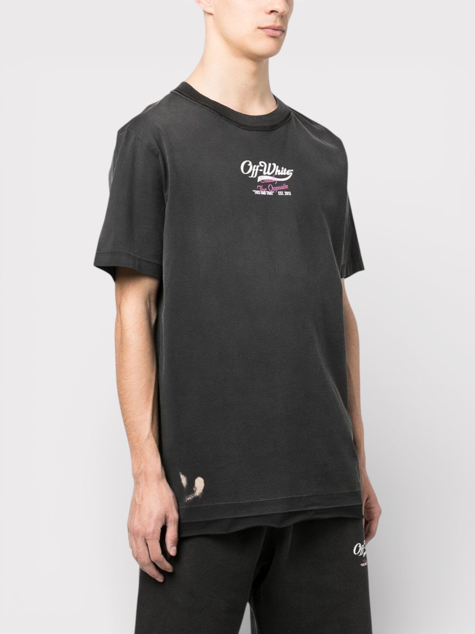 Off-White Wave Off Raw Slim Short Sleeve Tee Black