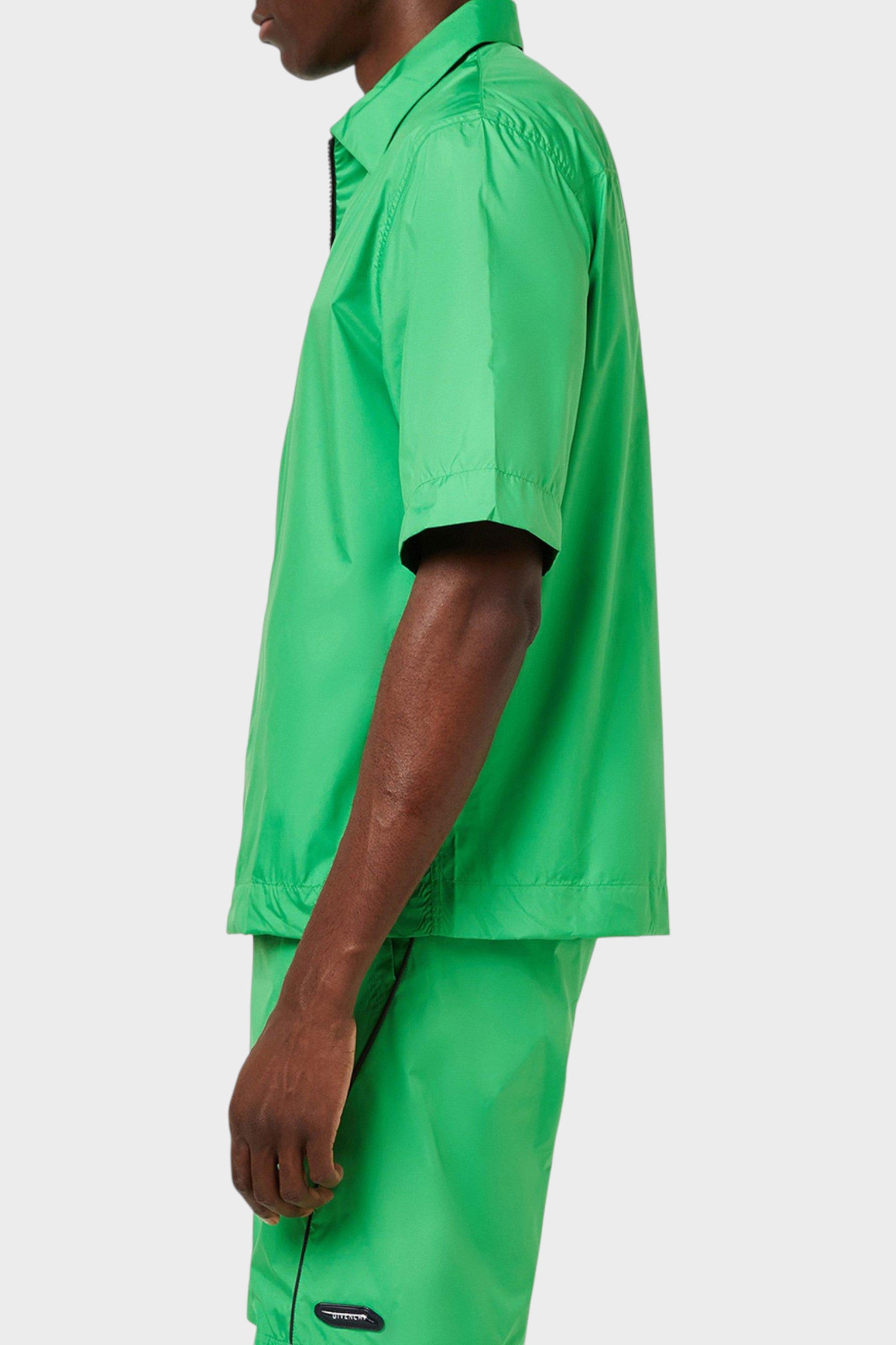 Givenchy Logo Patch Short-Sleeved Overshirt Green