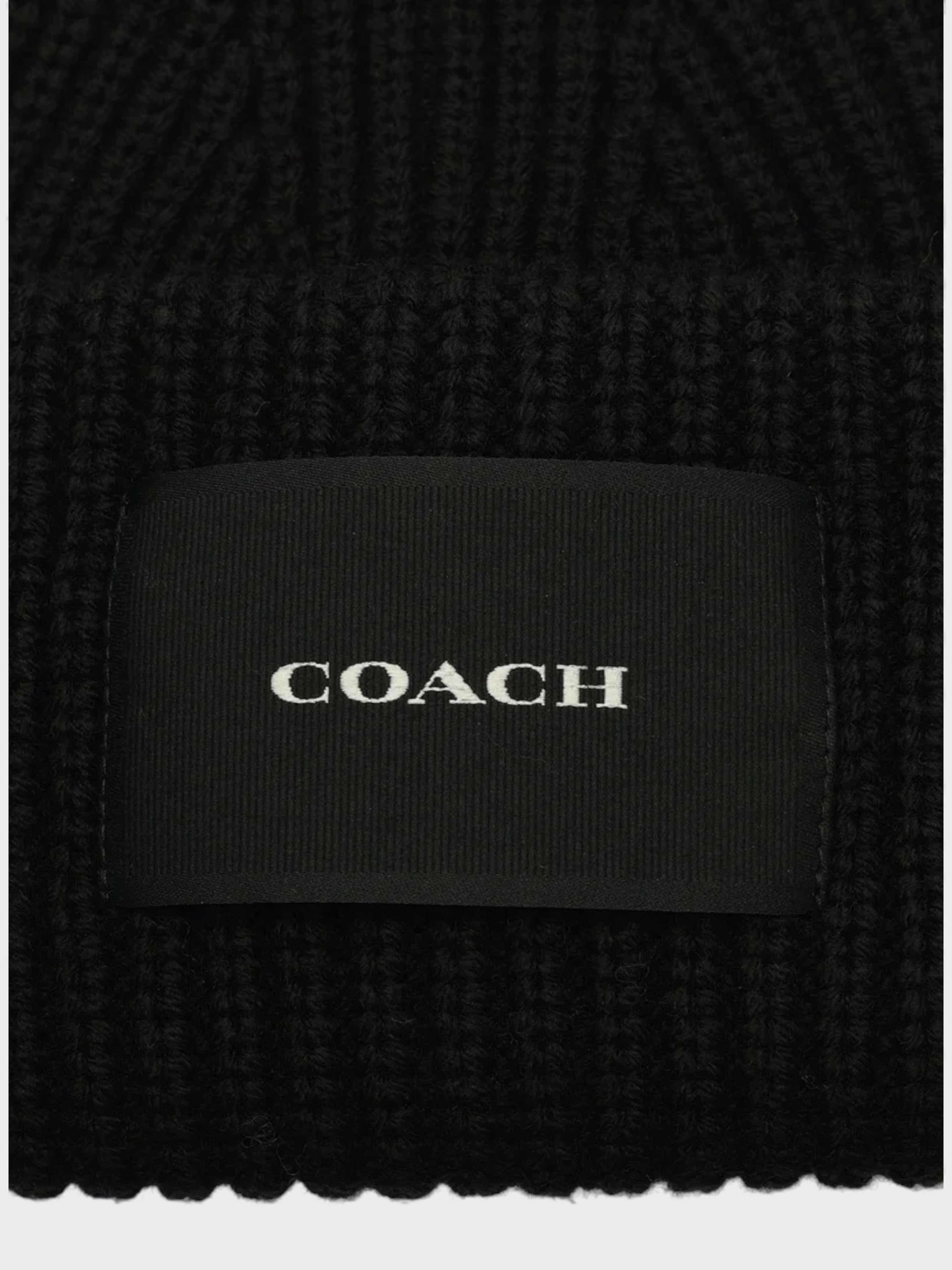 Coach Woven Patch Beanie Black