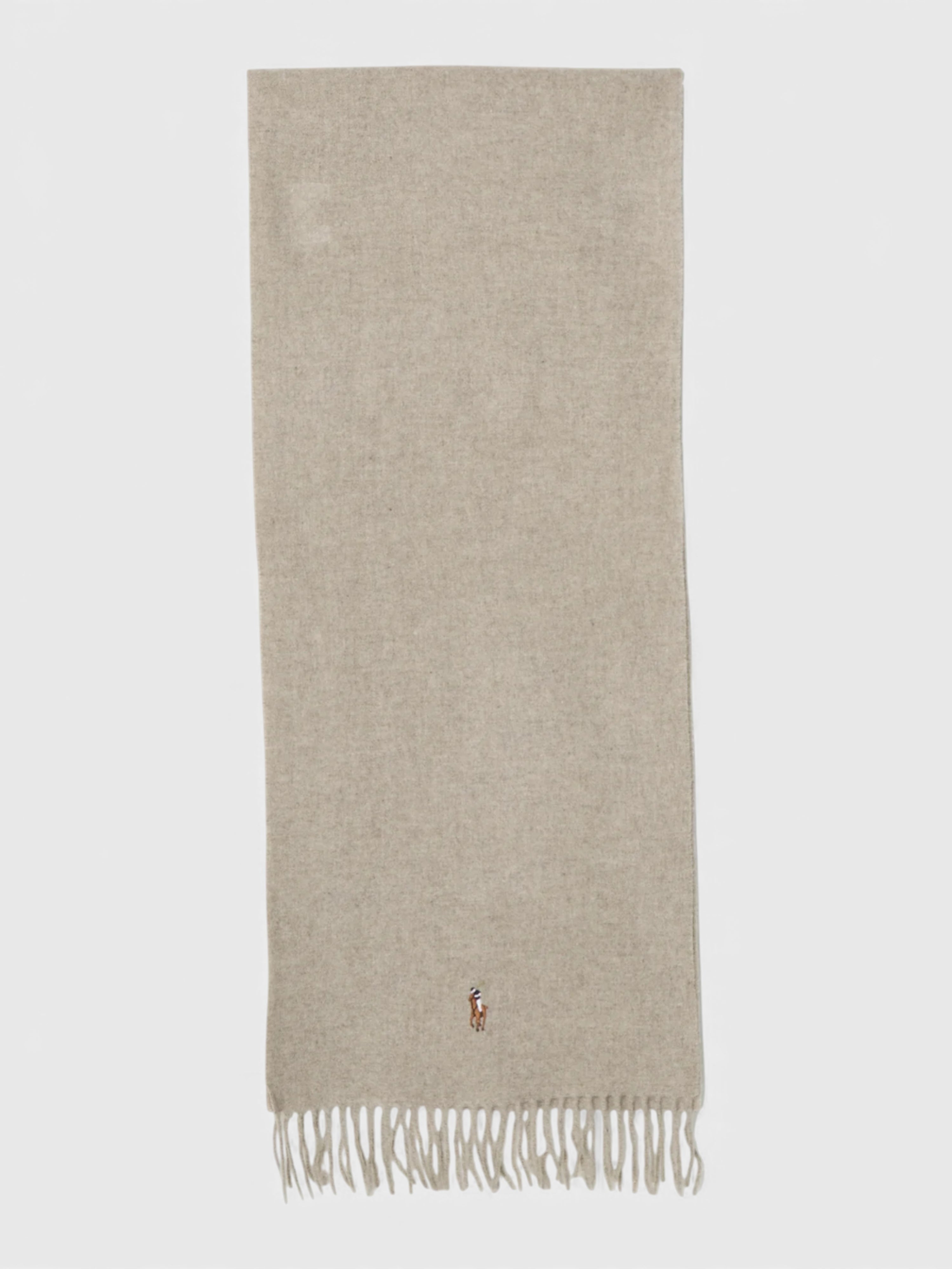 Polo Ralph Lauren Fringe Virgin Wool Scarf Oatmeal