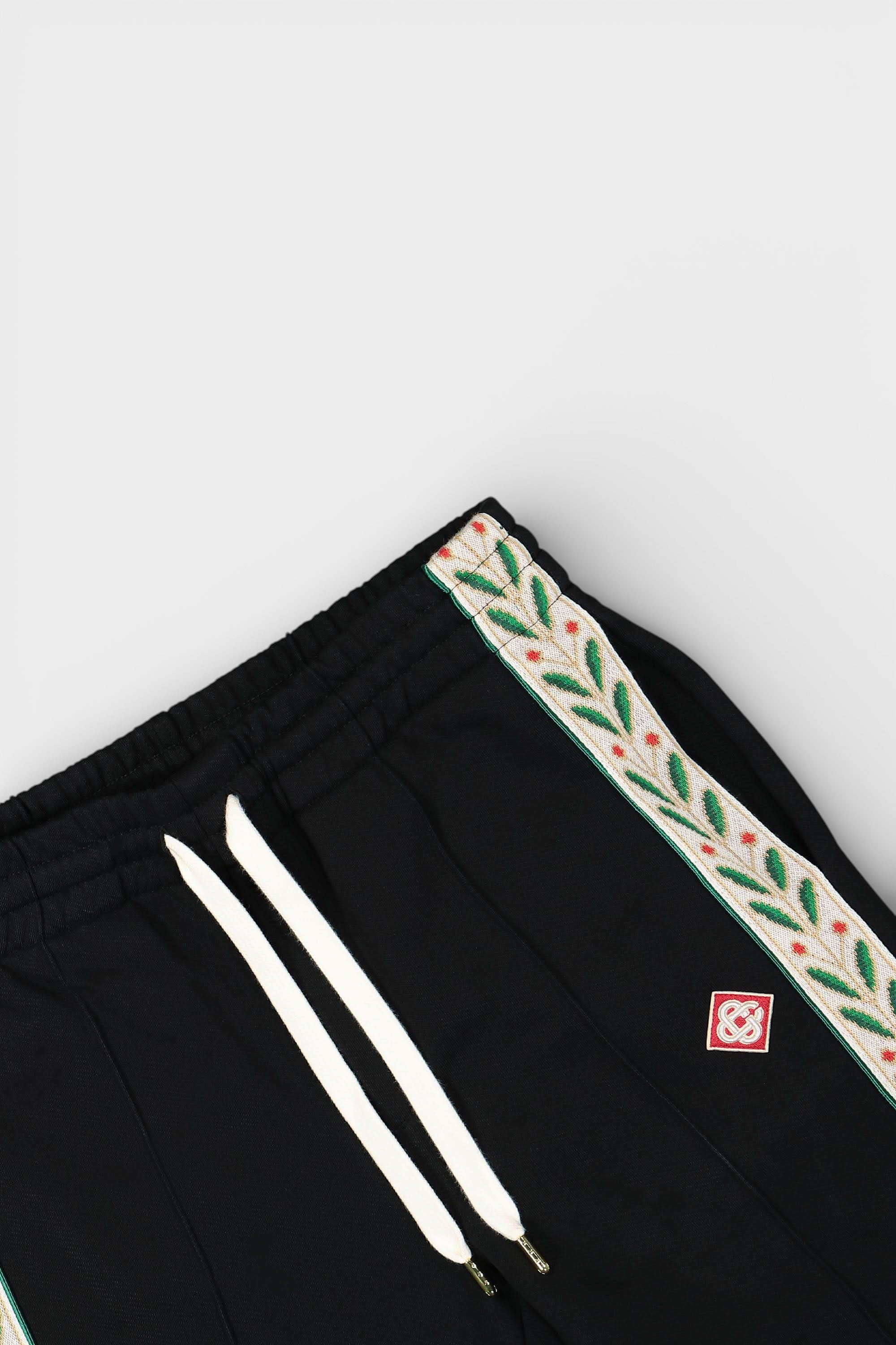 Tape Panelled Sweatpants Laurel Logo Black