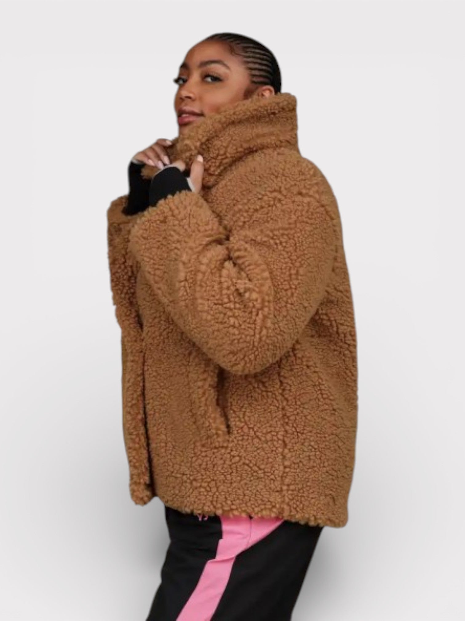 UGG Women's Gertrude Short Teddy Coat Chesnut