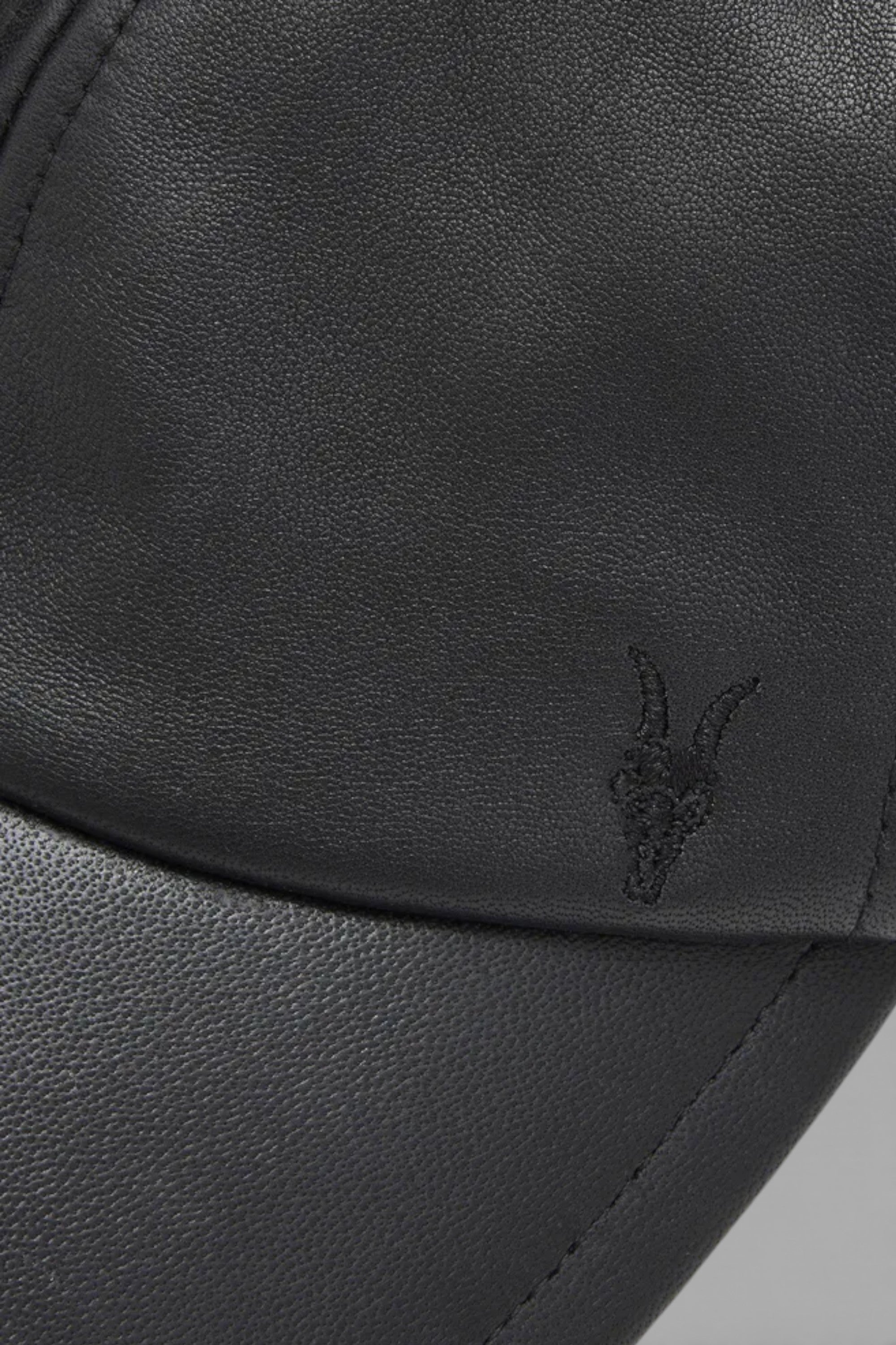 All Sants Ramskull Leather Baseball Cap Black