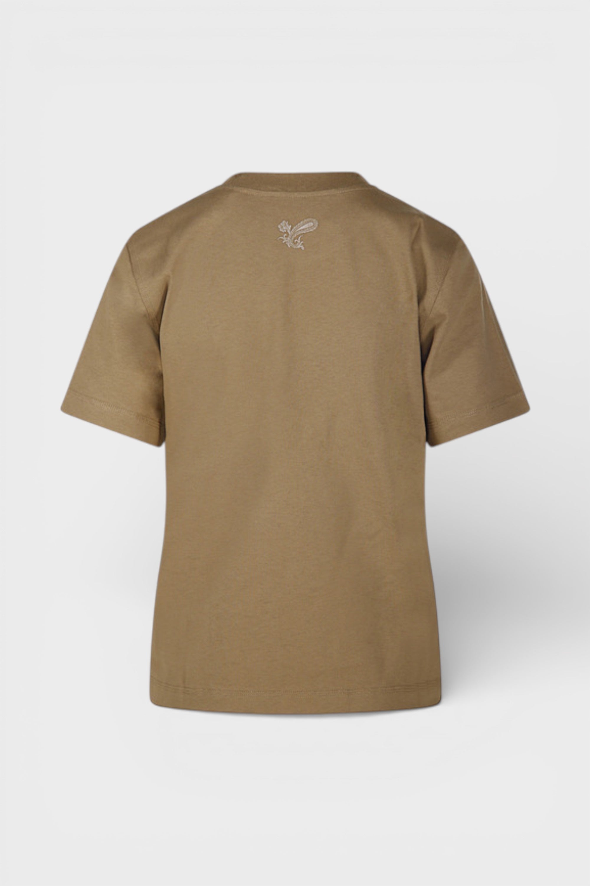 Burberry Paisley Print Logo Cotton T Shirt Teddy Brown