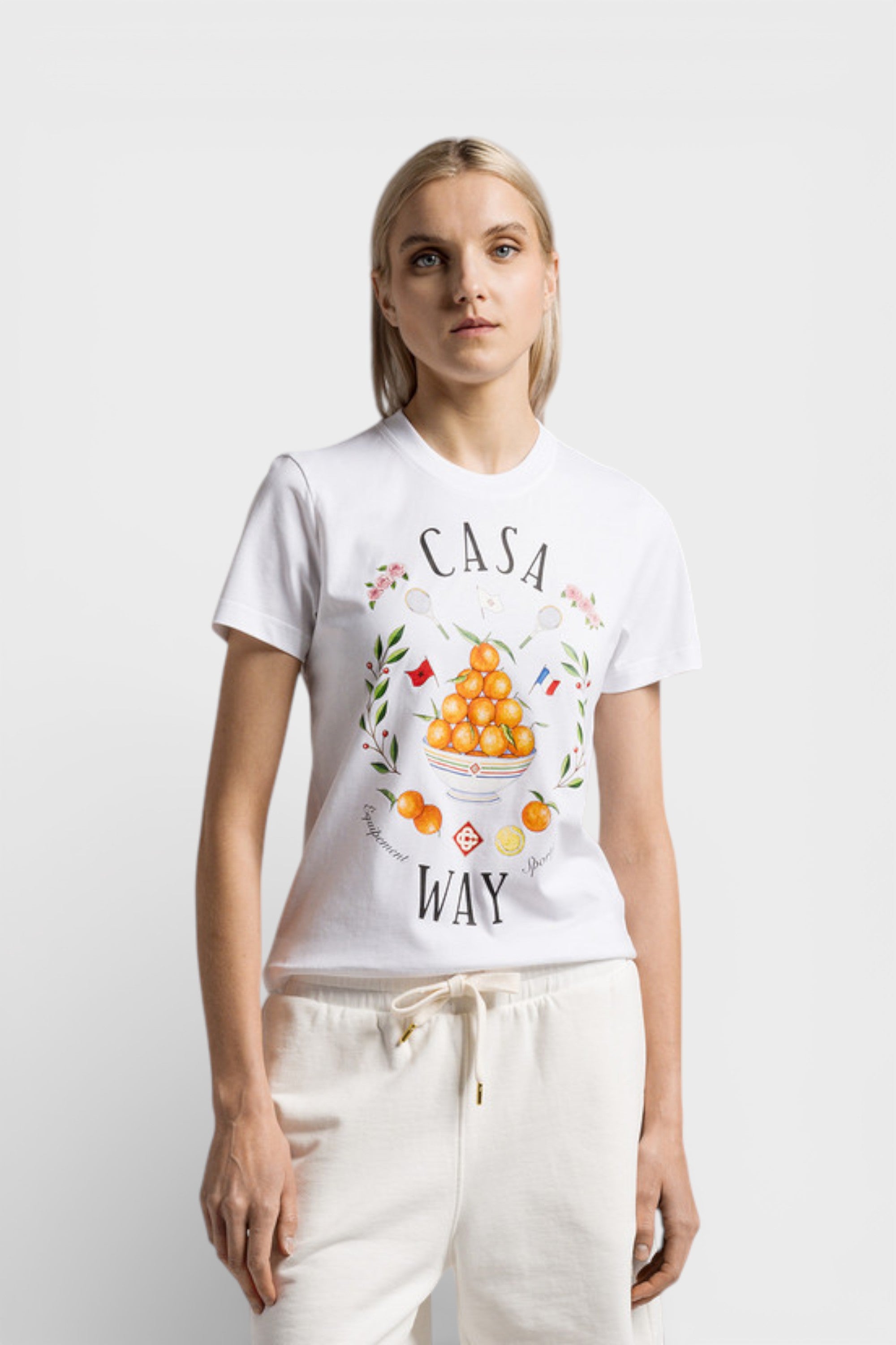Printed Fitted T-Shirt Casa Way White
