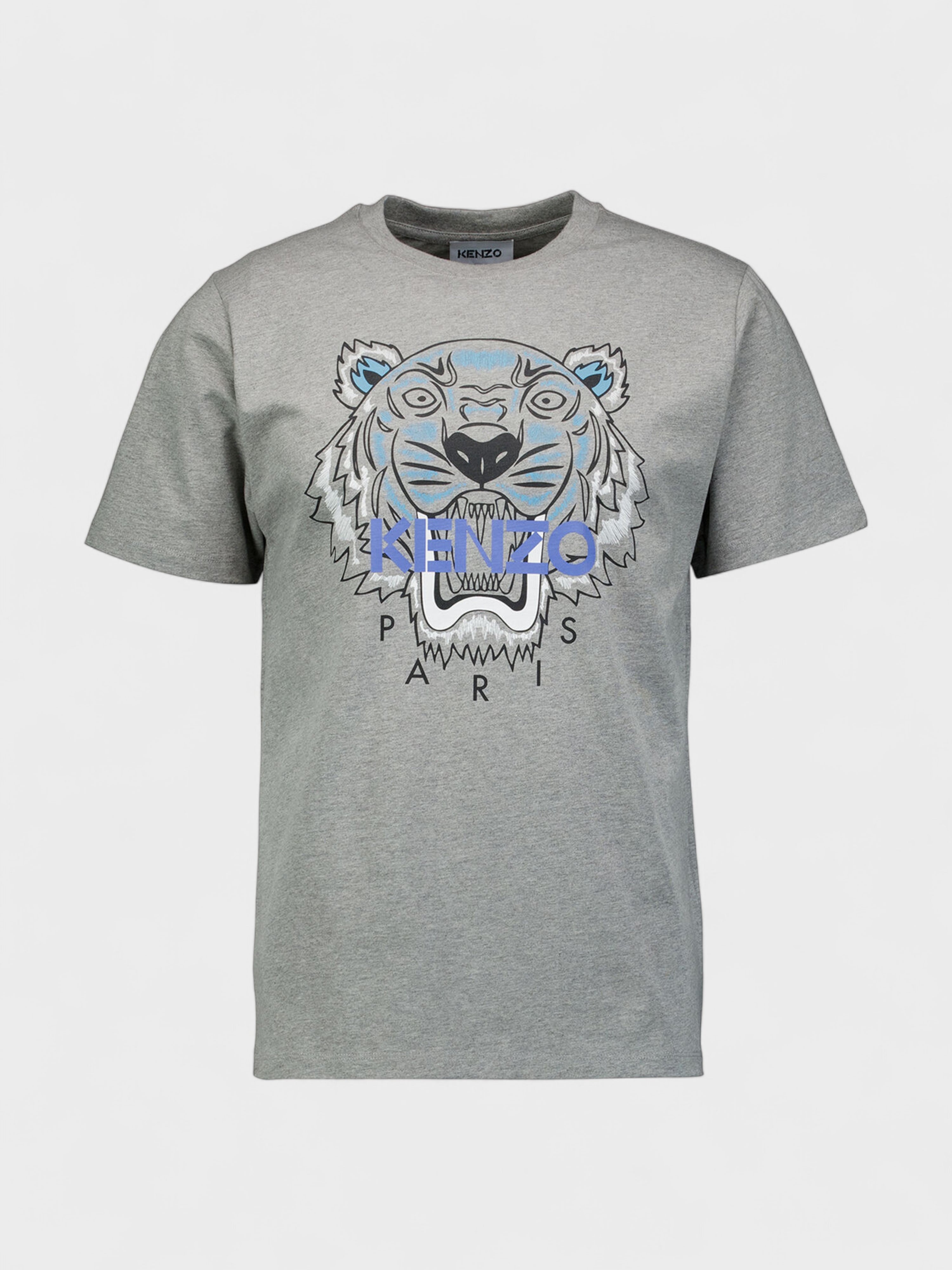 Kenzo Tiger Graphic T Shirt Grey Blue