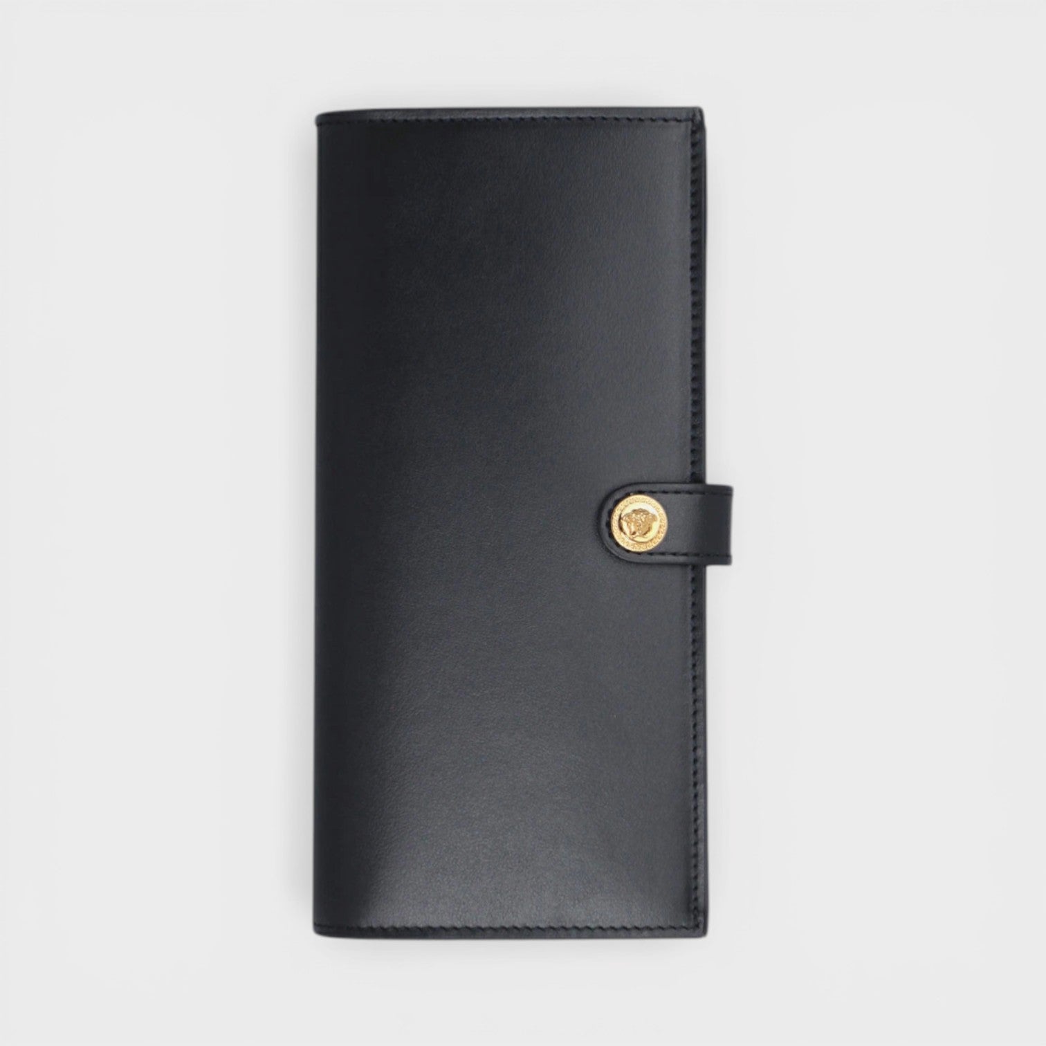 Long Wallet Calf Leather Black