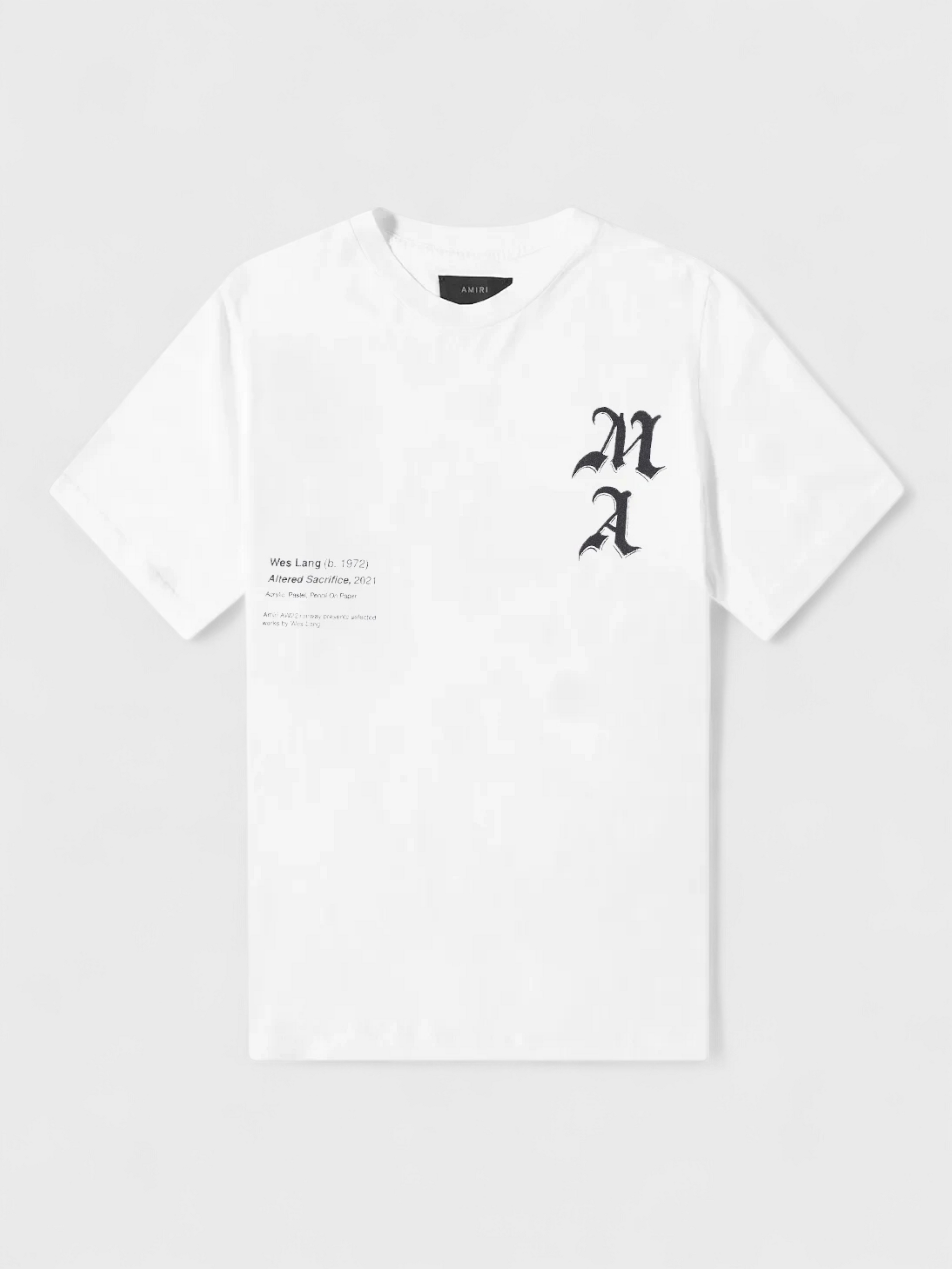 Amiri Wes Lang Checker Skull T Shirt White