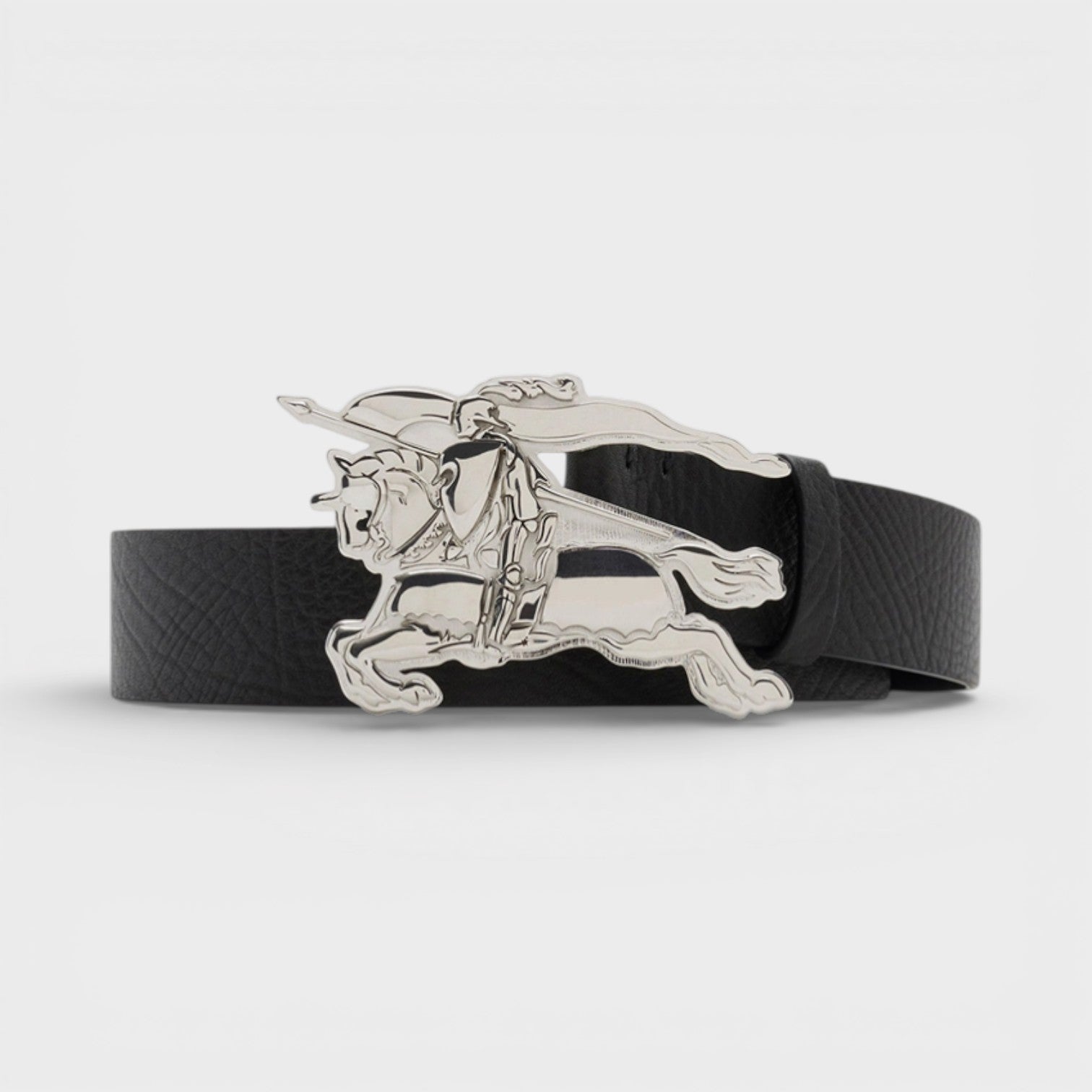 Leather Knight Buckle 30mm Belt Black