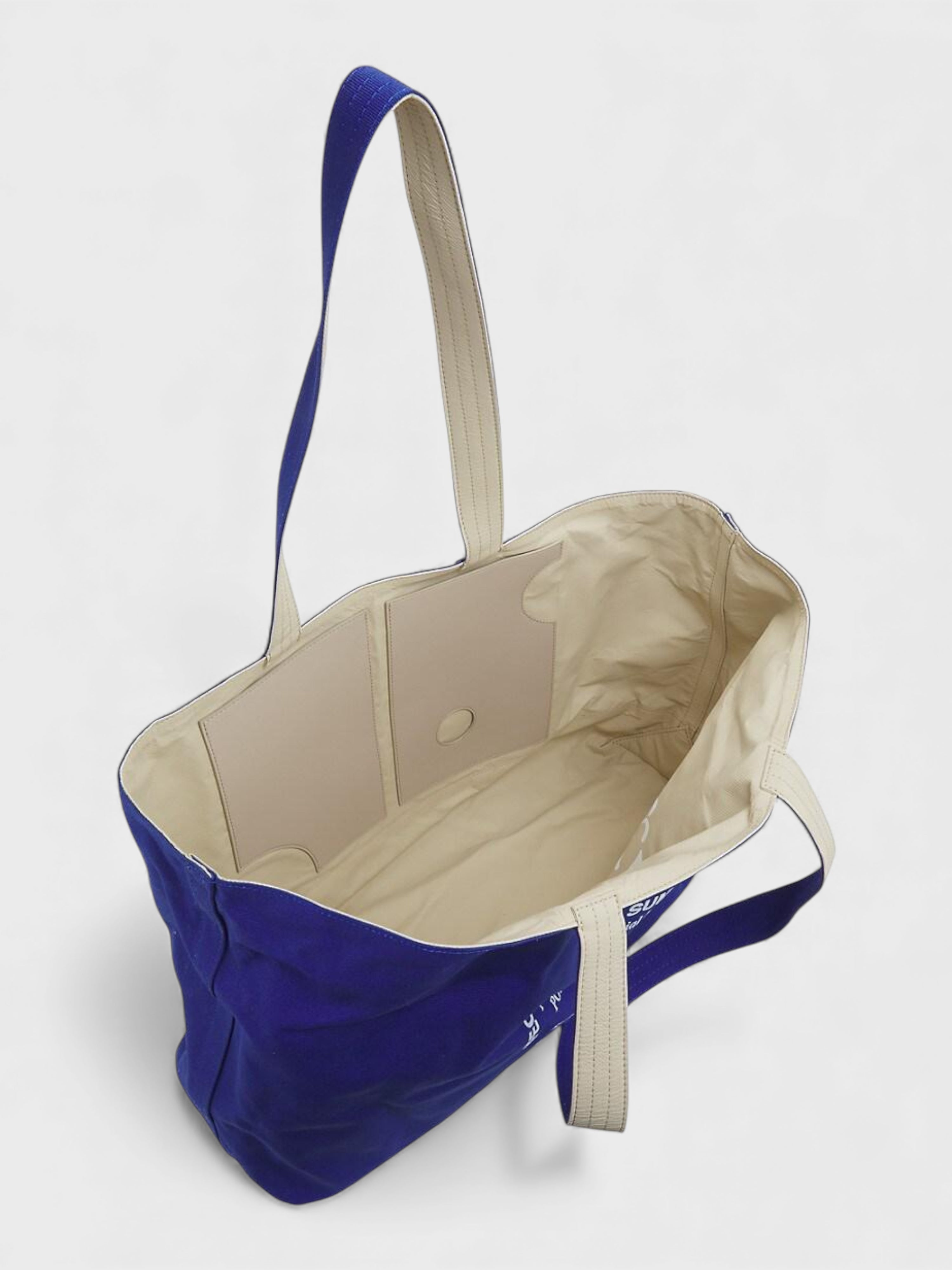 Off-White Reversible Tote Bag Beige Blue