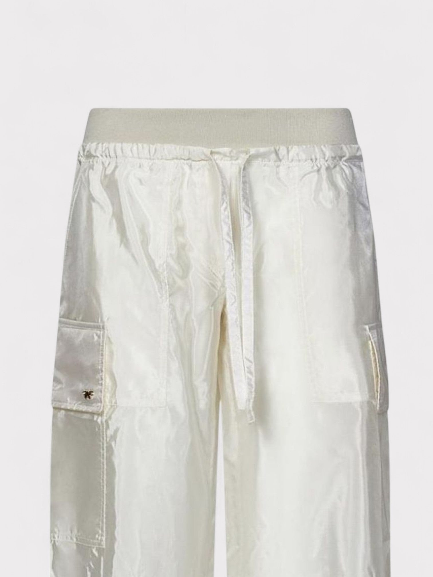 Palm Angels Satin Parachute Trousers White