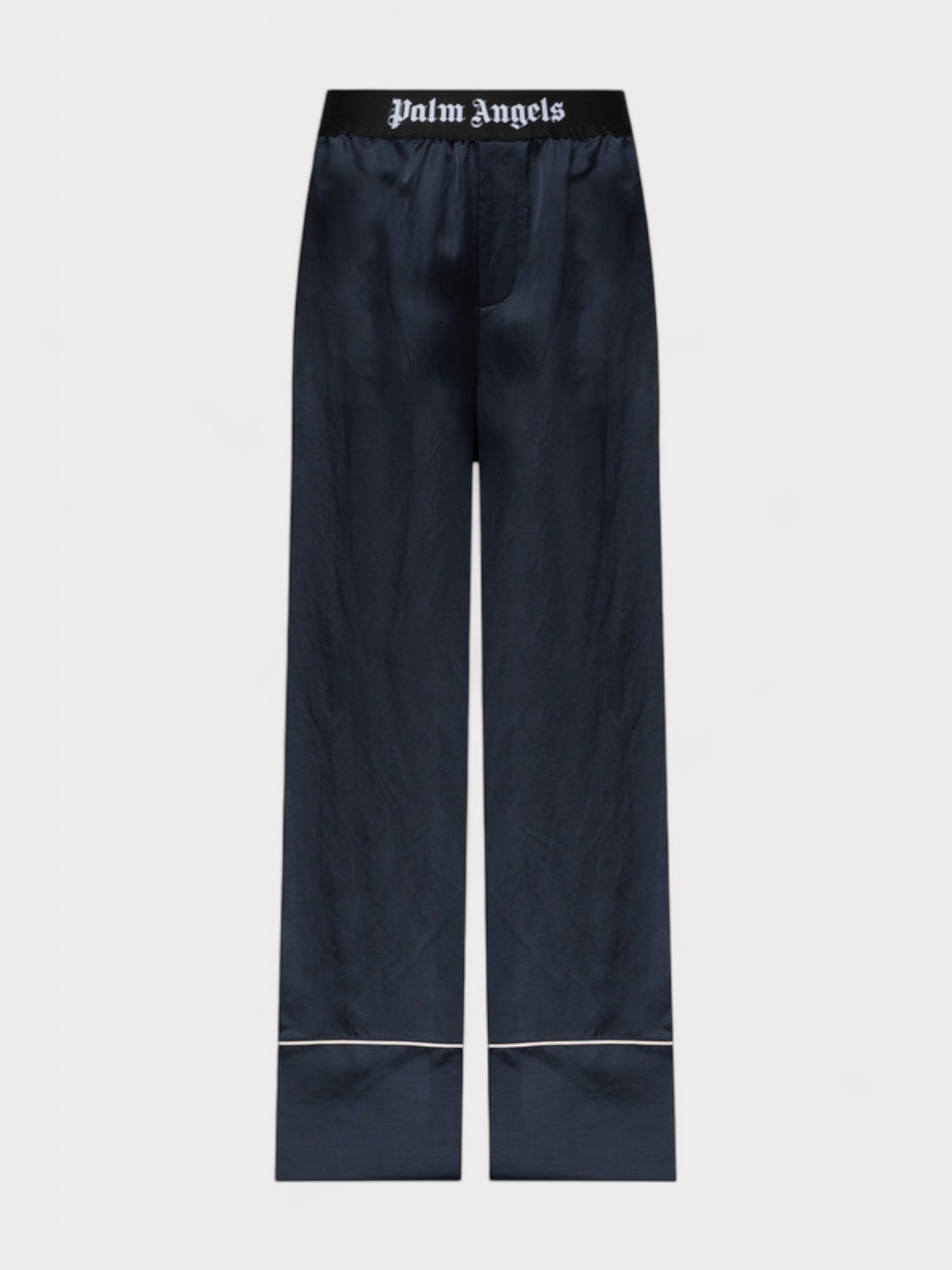Palm Angels Satin Pajama Bottoms Navy Blue