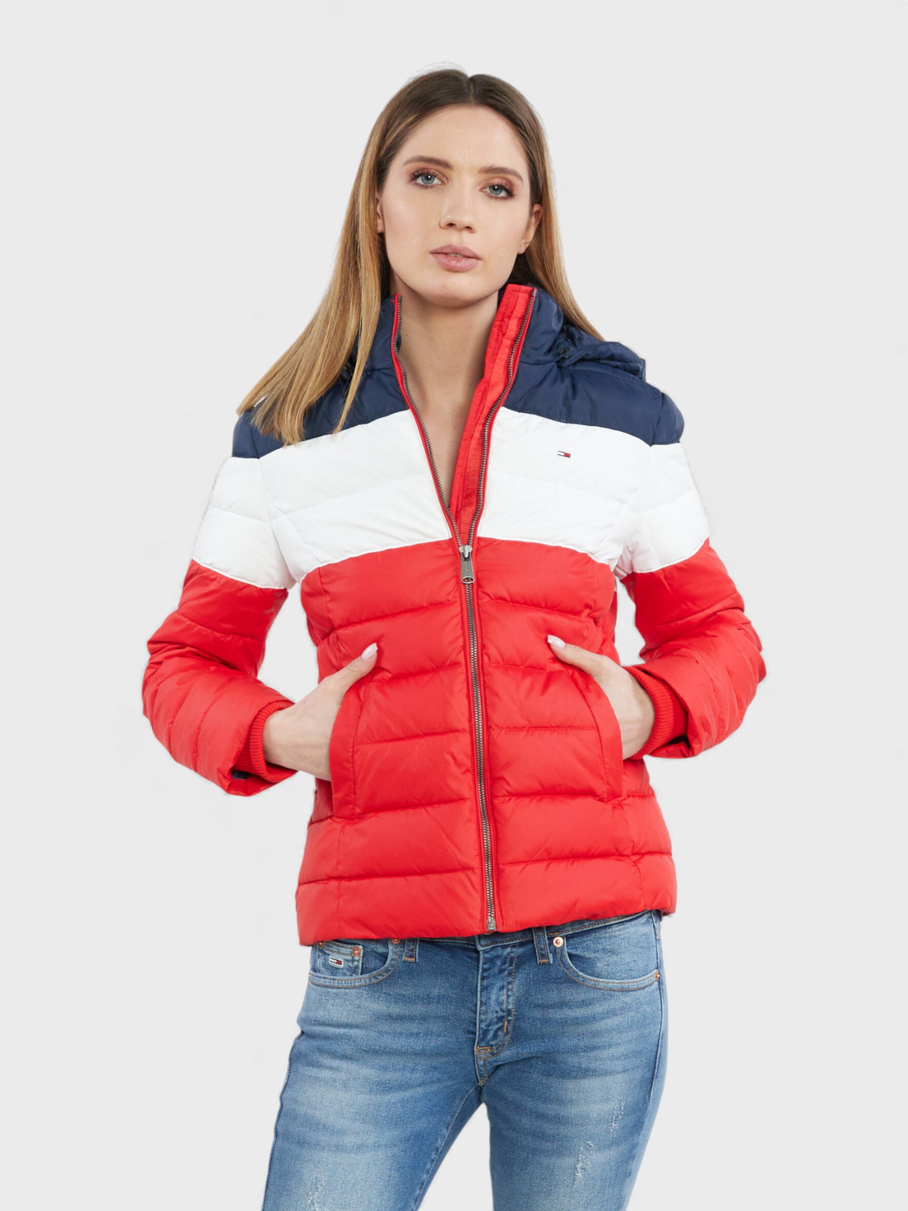 Tommy Jeans Colourblock Jacket Red Navy