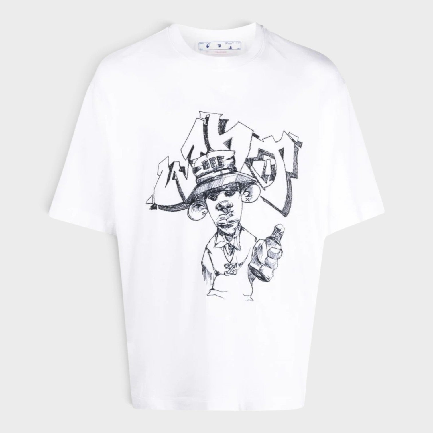 Graffiti Over Skate Short Sleeve Tee White