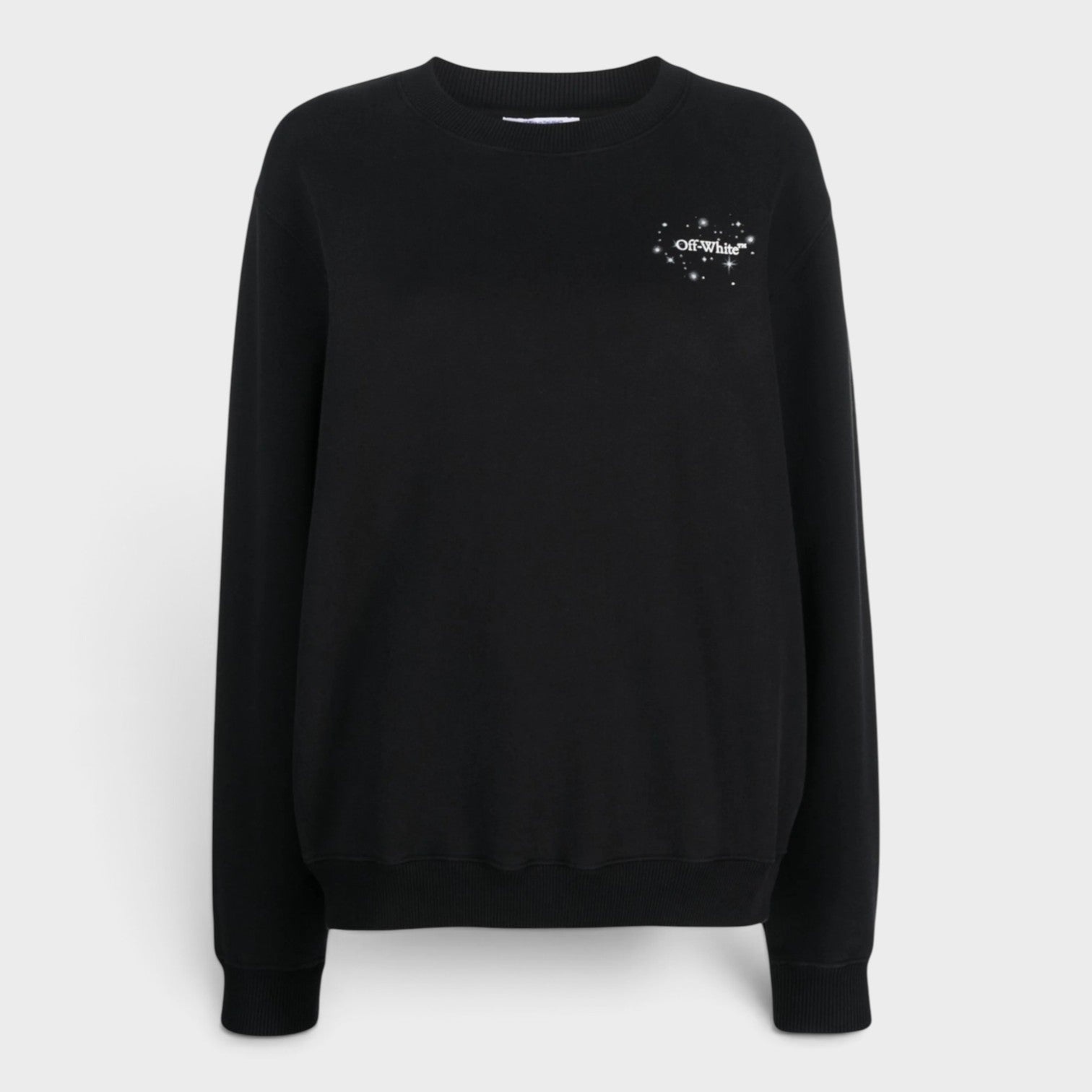 Bling Stars Arrow Regular Crewneck Black | Off-White