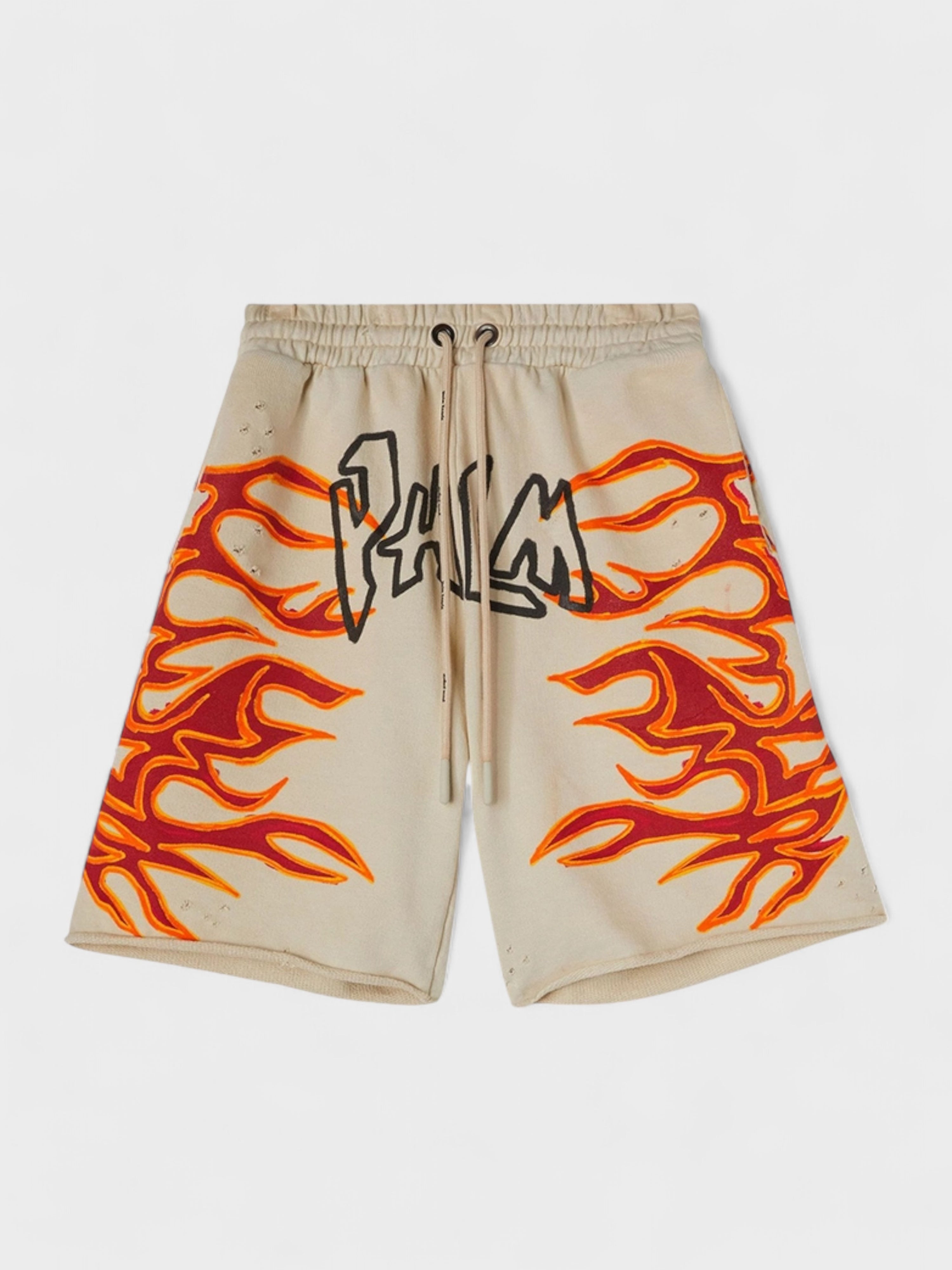 Palm Angels Graffiti Flames Sweatshorts Off White