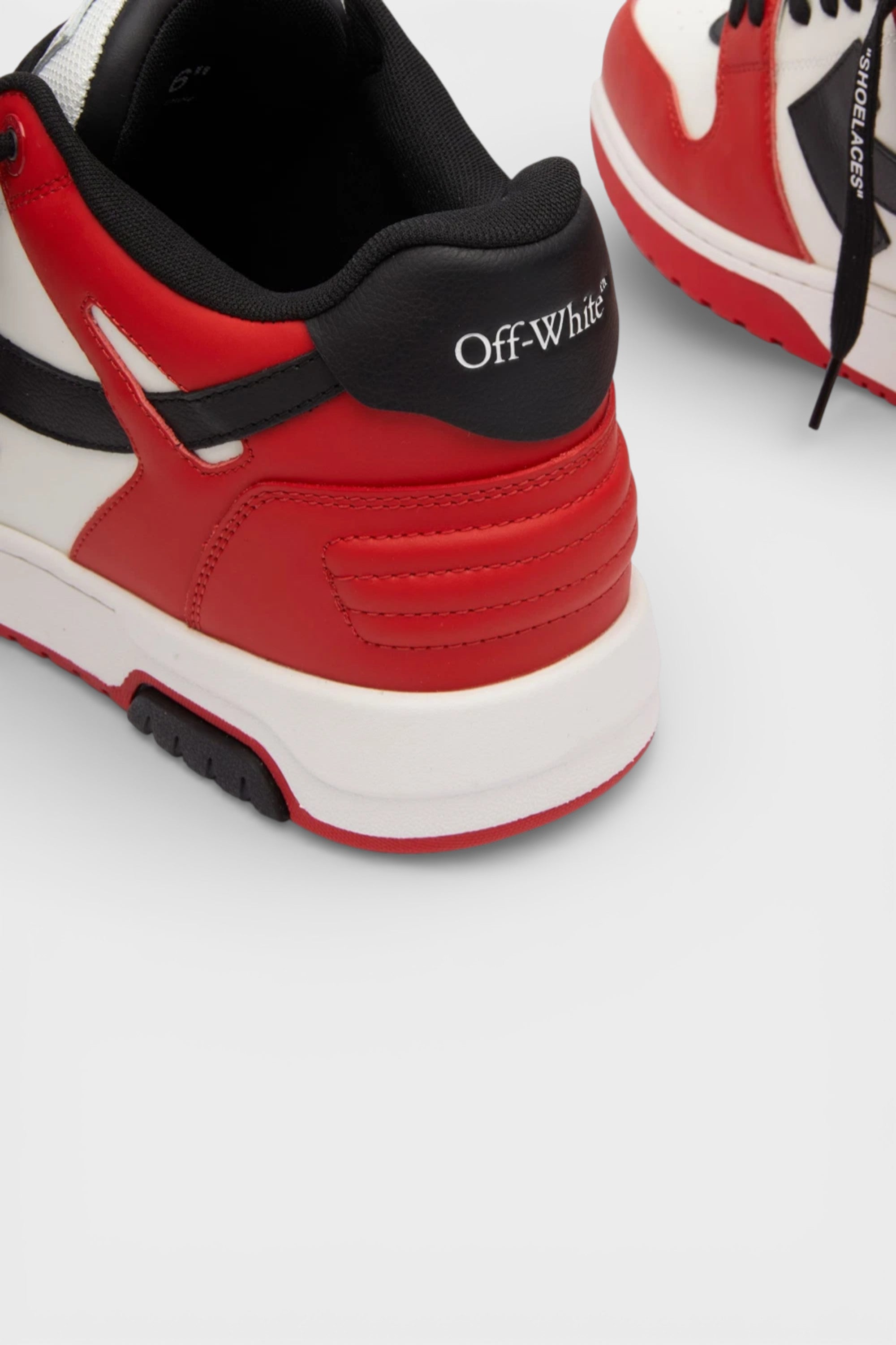 Out Of Office Leather Sneakers Red Black