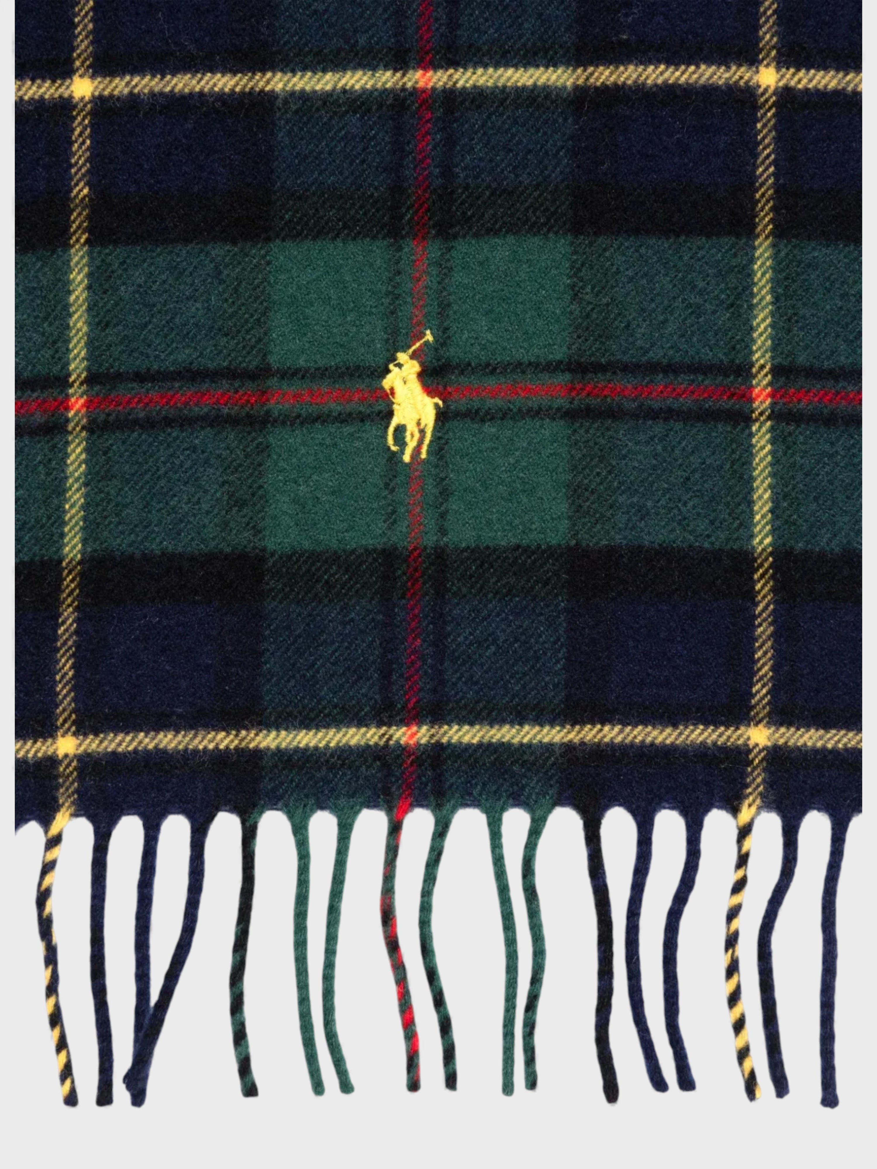 Polo Ralph Lauren Lambs Wool Green & Cashmere Tartan Scarf