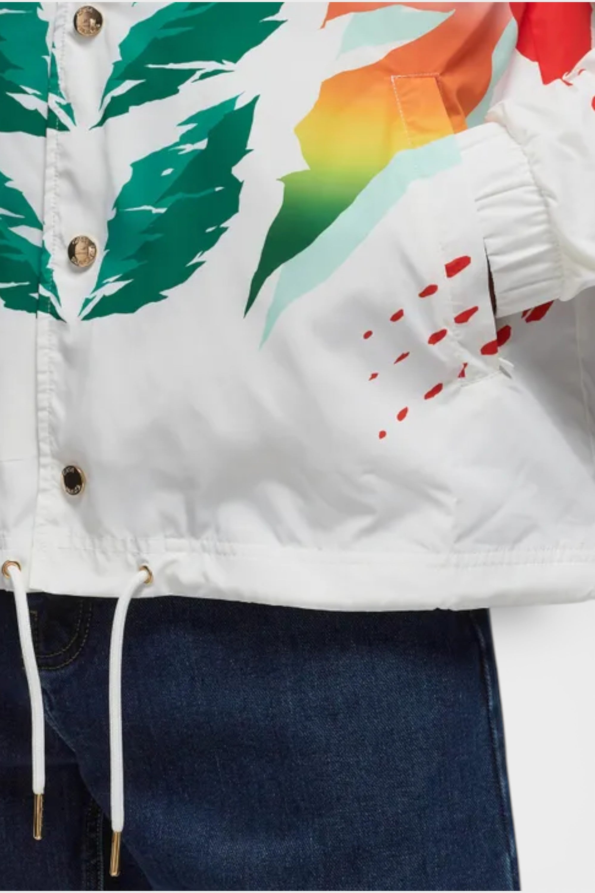 Printed Coach Jacket Casa Moto White