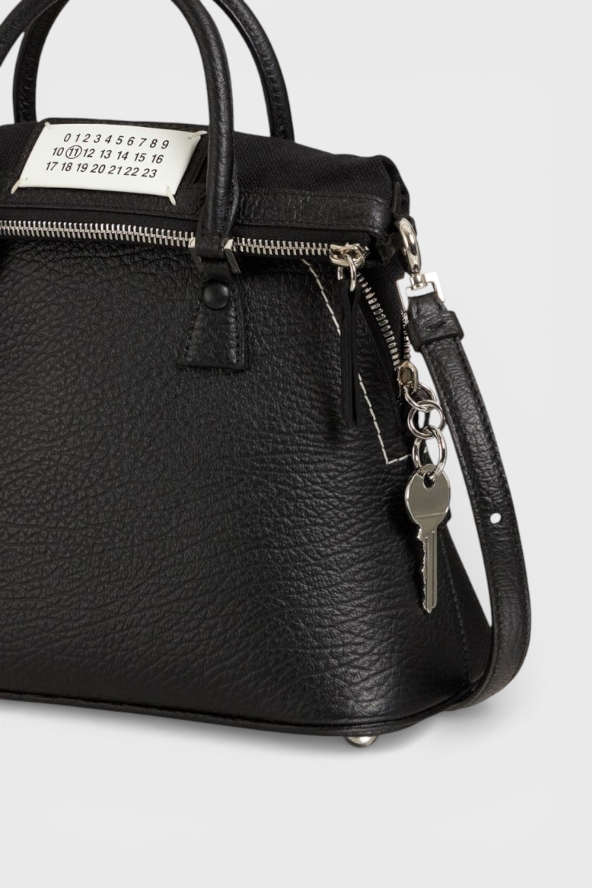 Maison Margiela Mini 5AC Grained Leather Top Handle Bag Black