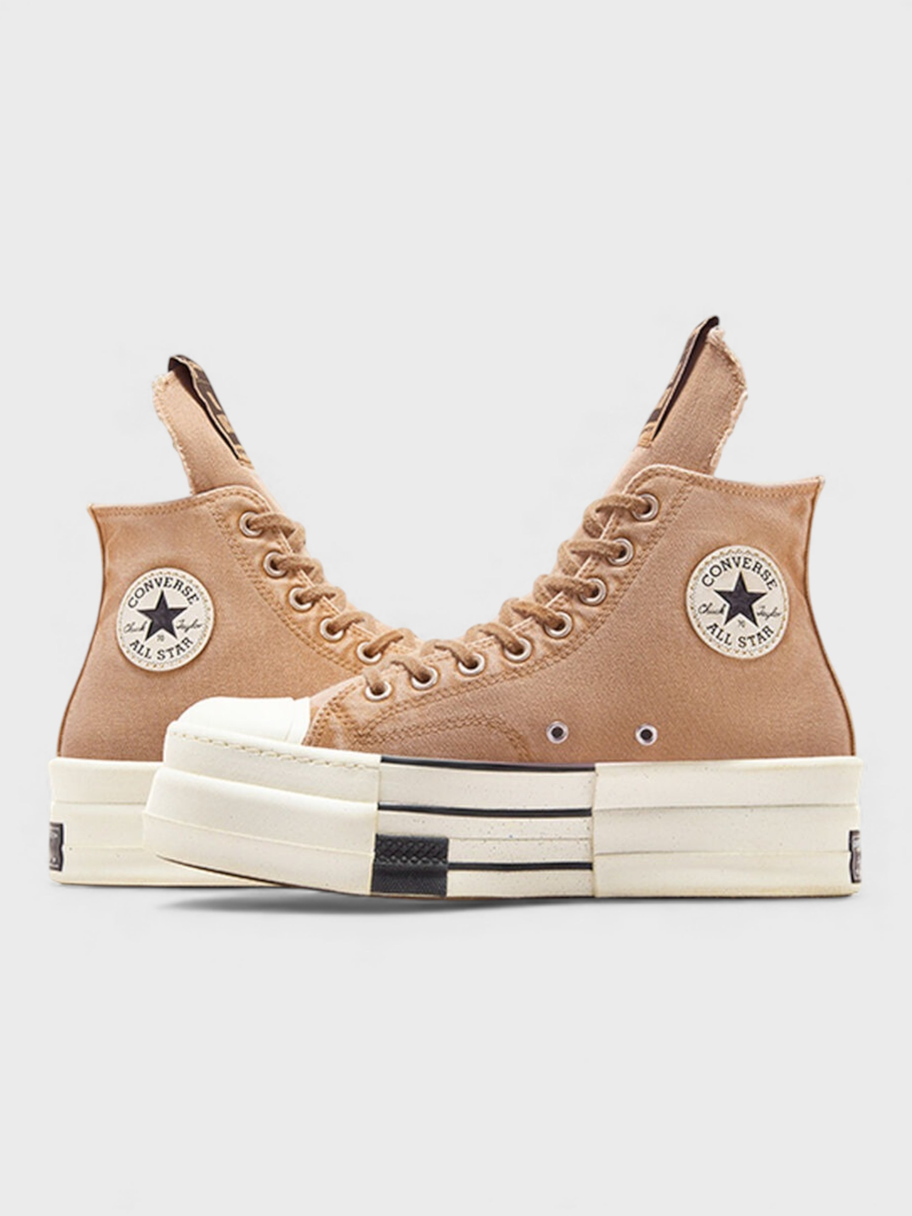 Converse x Rick Owens DRKSHDW DBL DRKSTAR Chuck 70 High Washed Canvas Brown