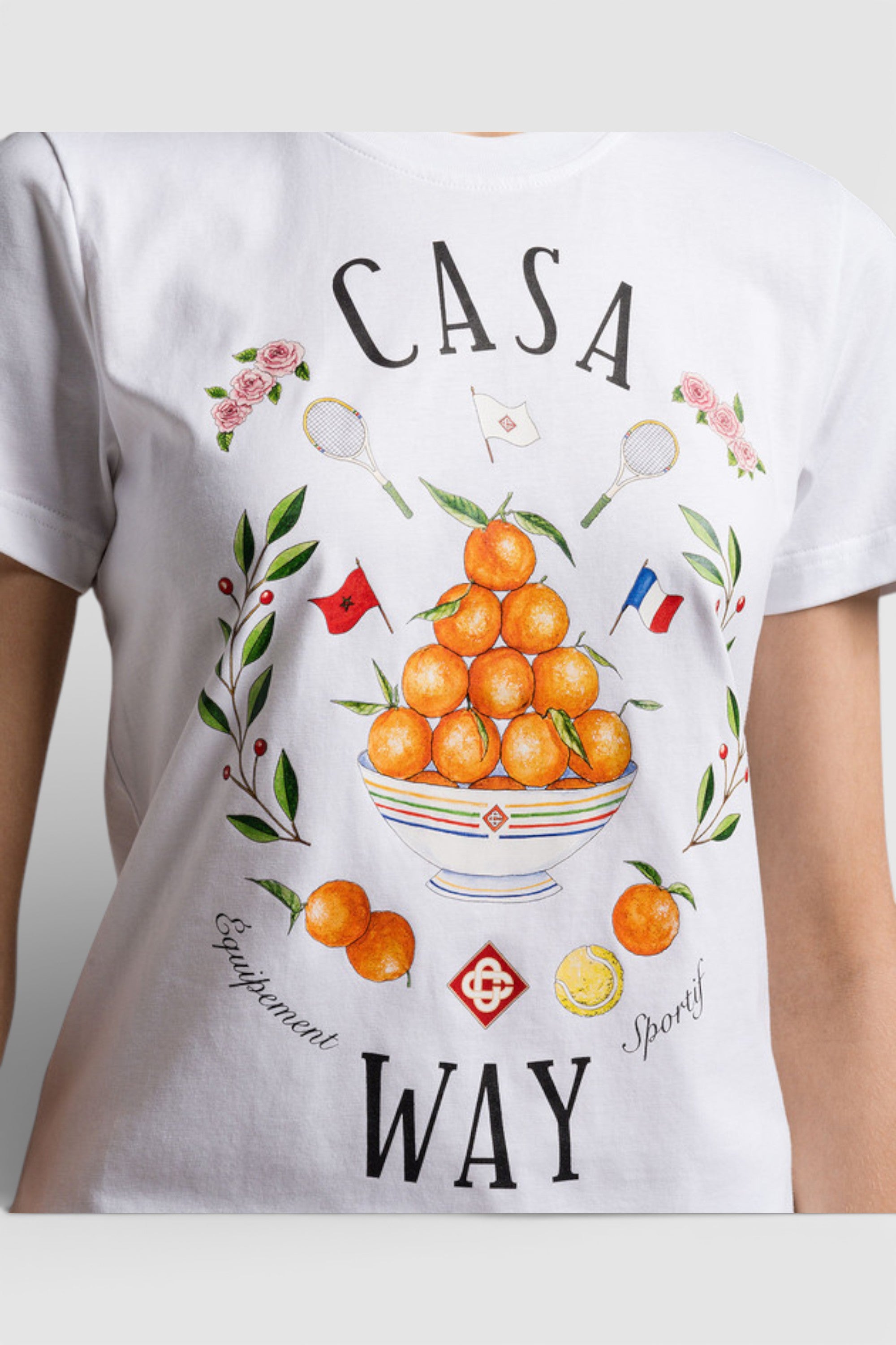Printed Fitted T-Shirt Casa Way White