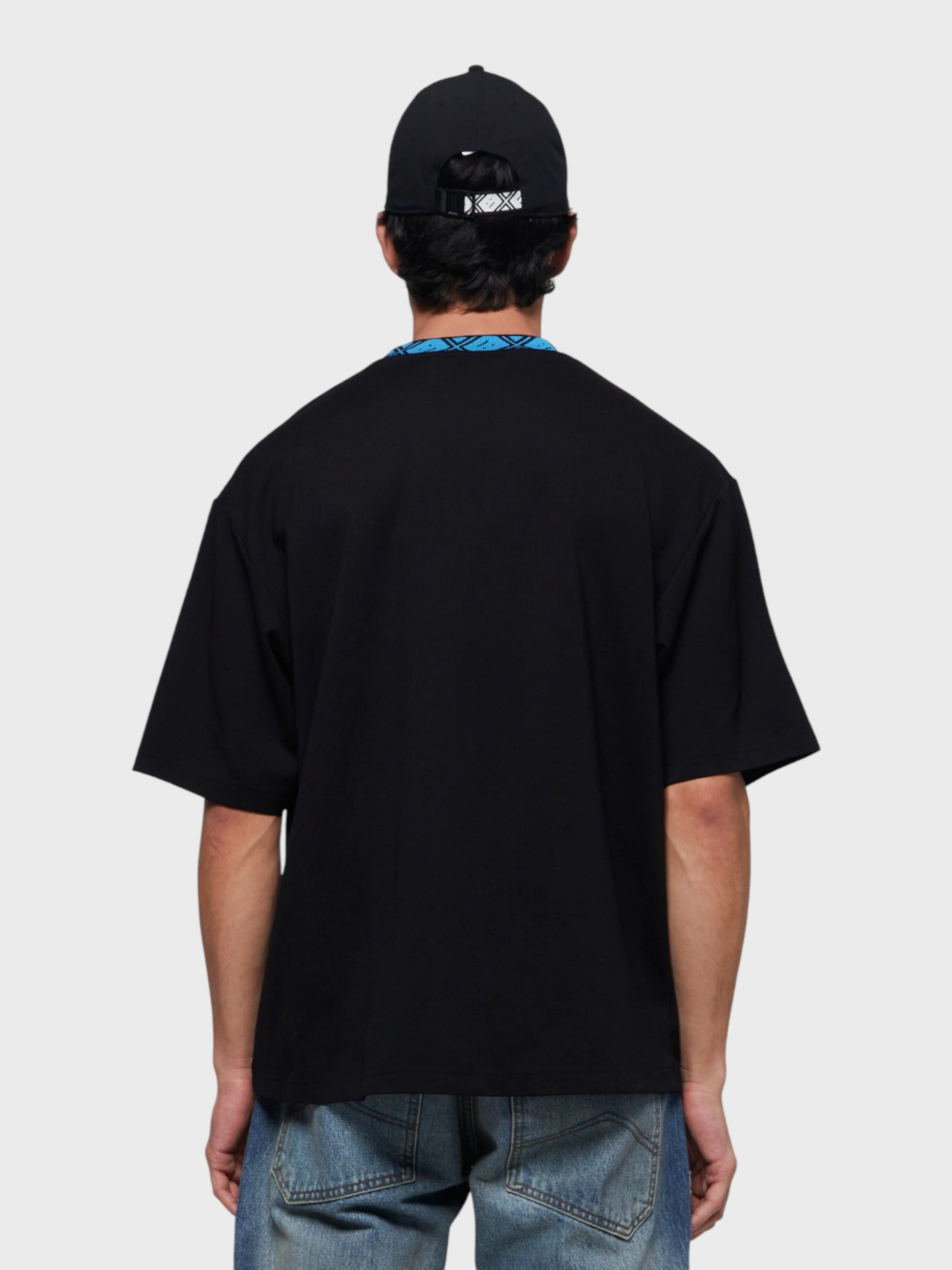 Acne Studios Collar Logo T Shirt Black Blue
