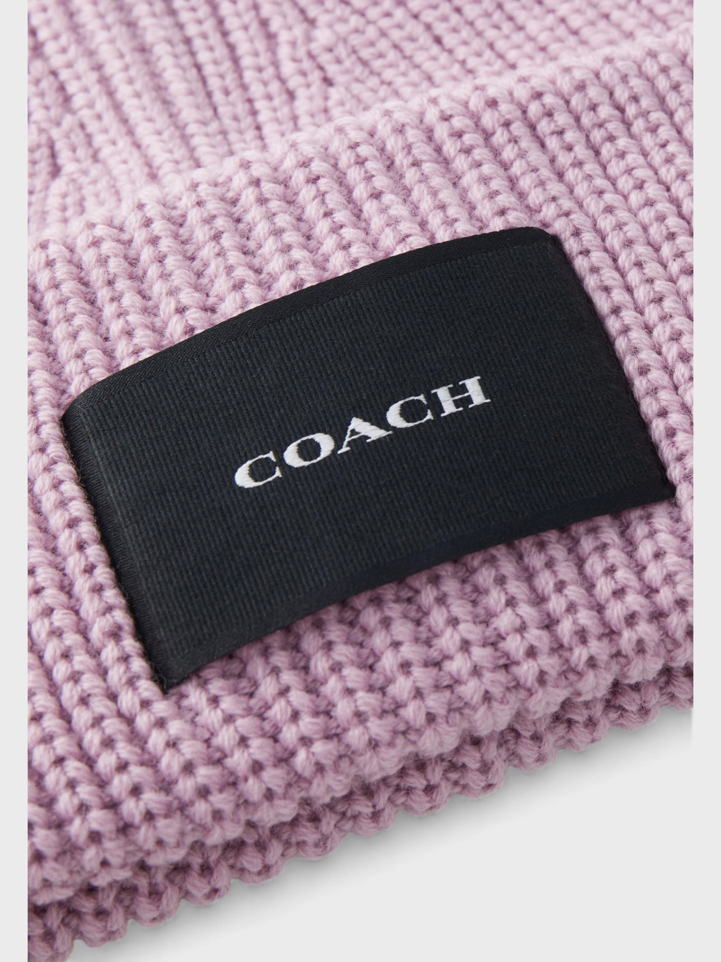Coach Woven Patch Beanie Faded Pink