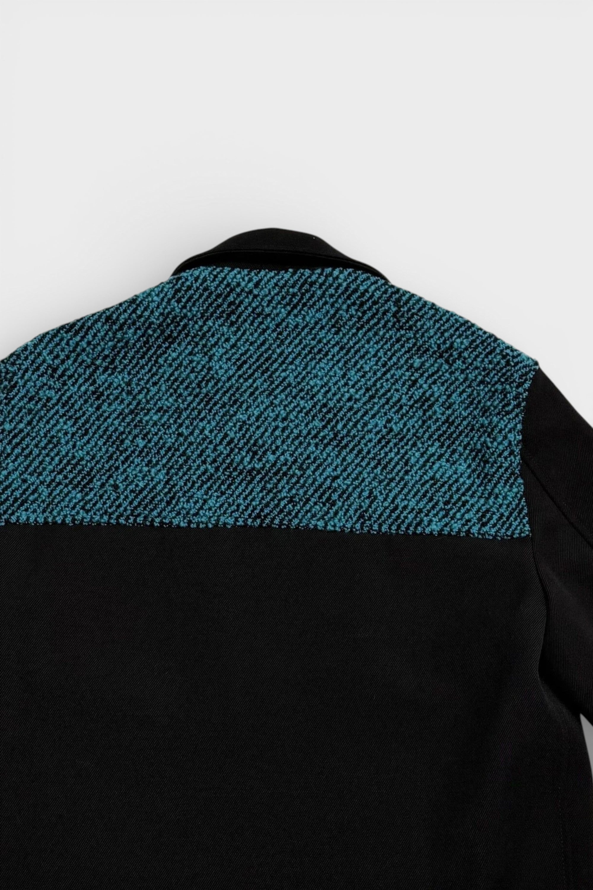 Versace Medussa Logo Blouson Canvas Jacket Black Blue