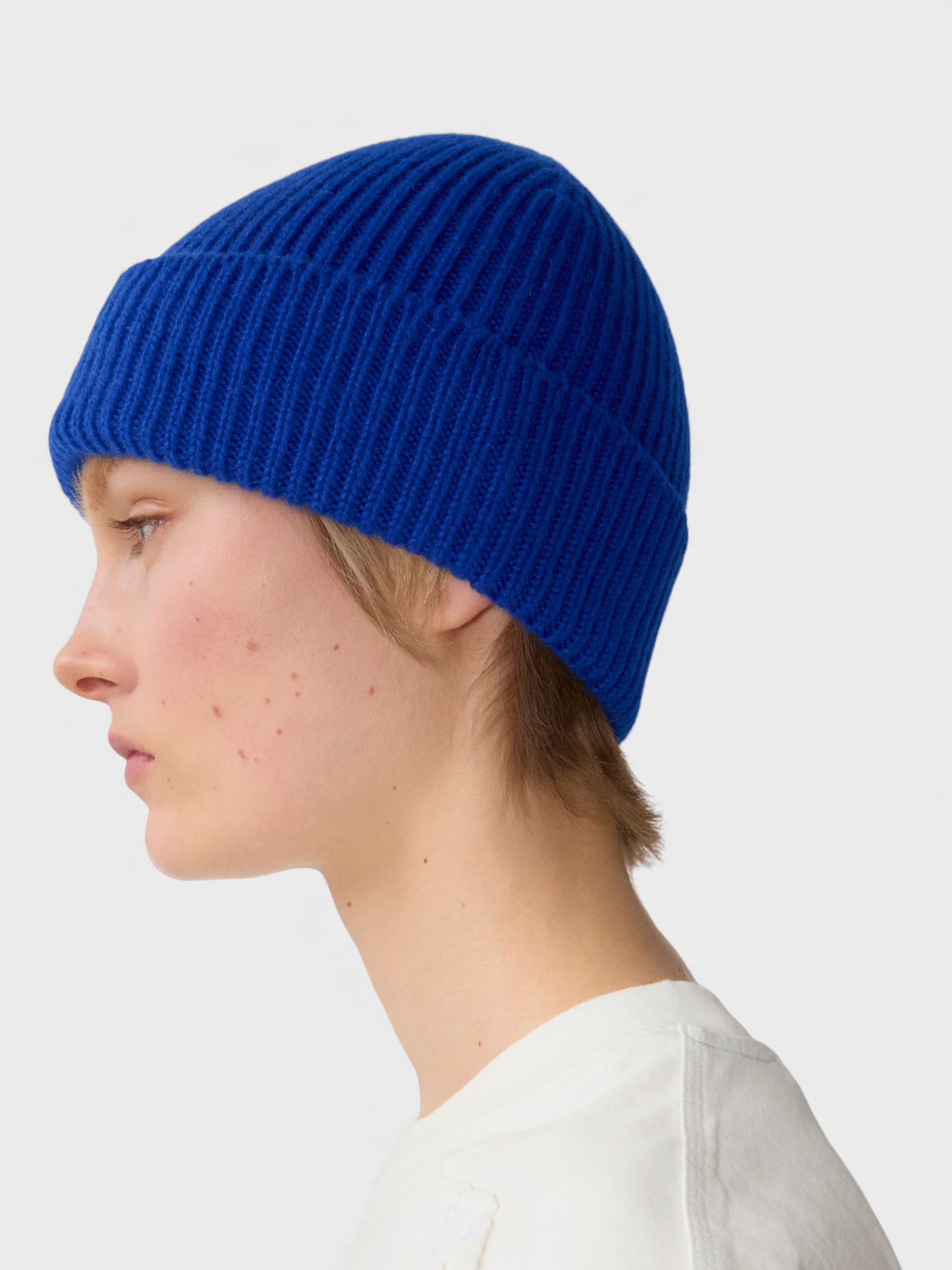Burberry Ribbed Cashmere Beanie Knight Blue