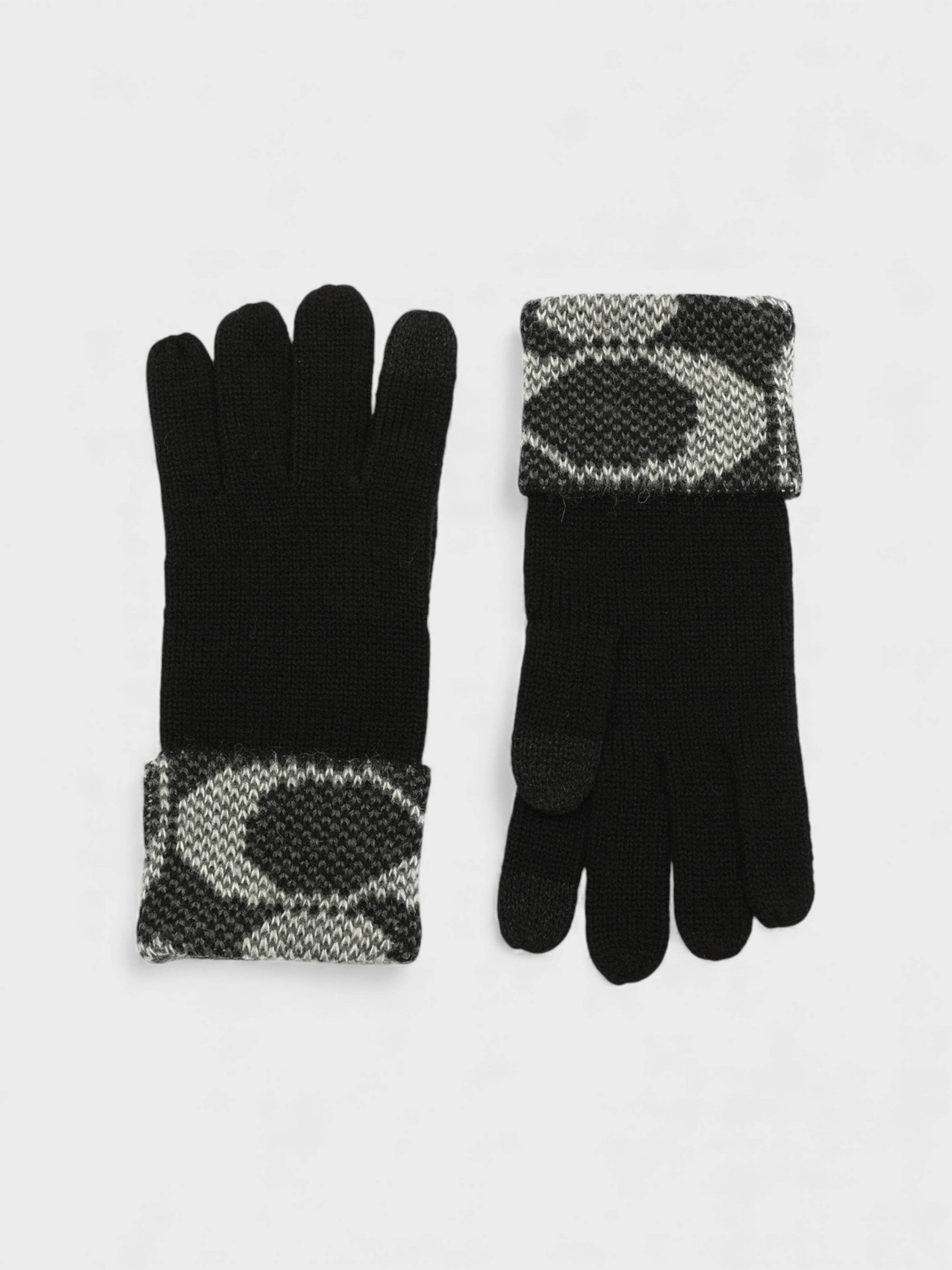 Coach Jumob Signature C Knit Gloves Black