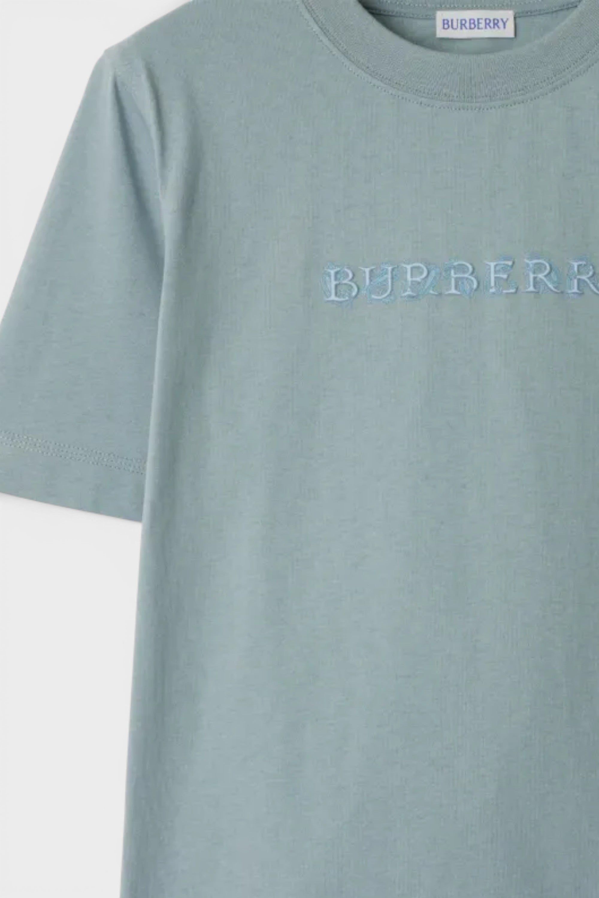 Burberry Paisley Logo Print T Shirt Gale Blue