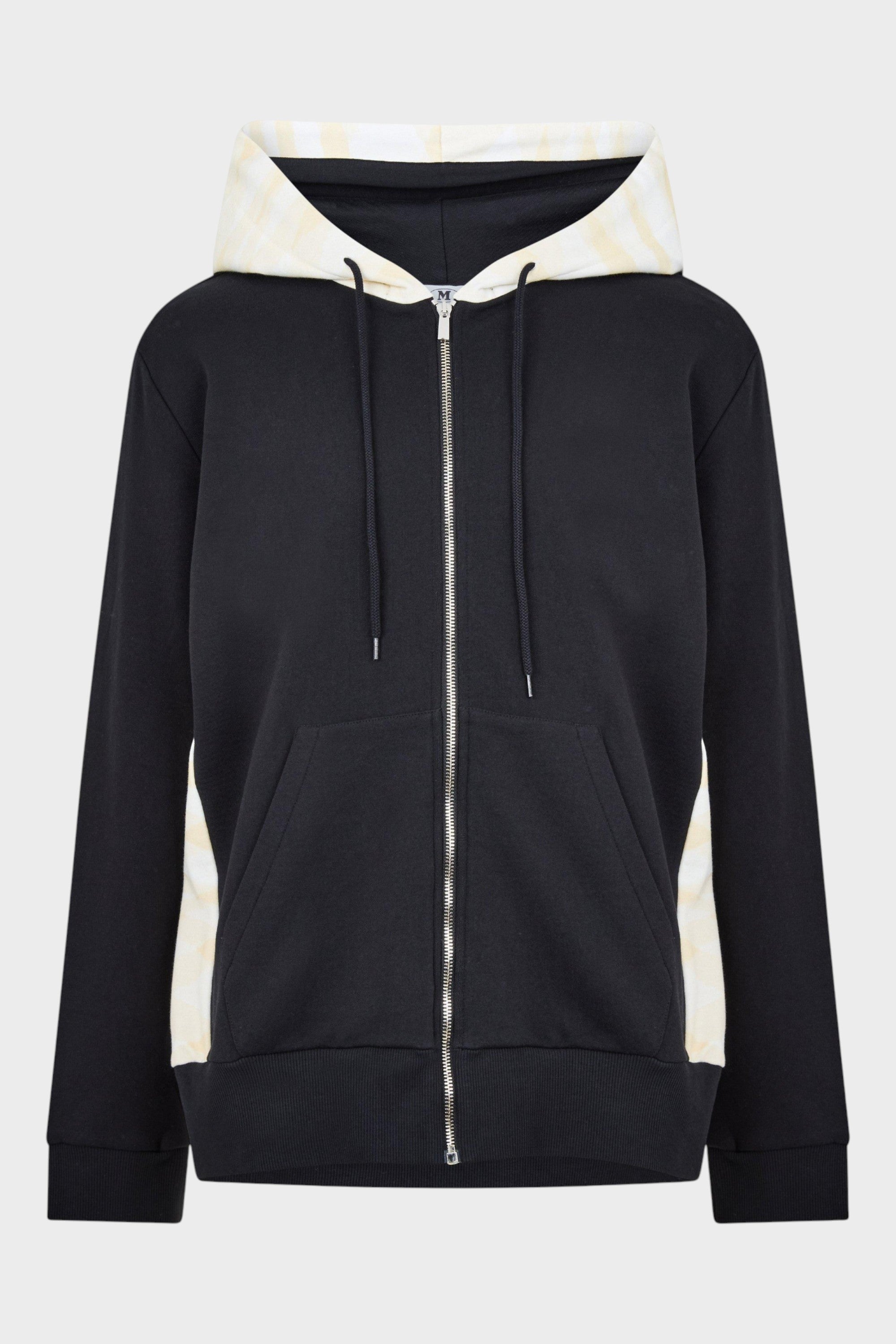 Missoni Hooded Zip Sweatshirt Black White
