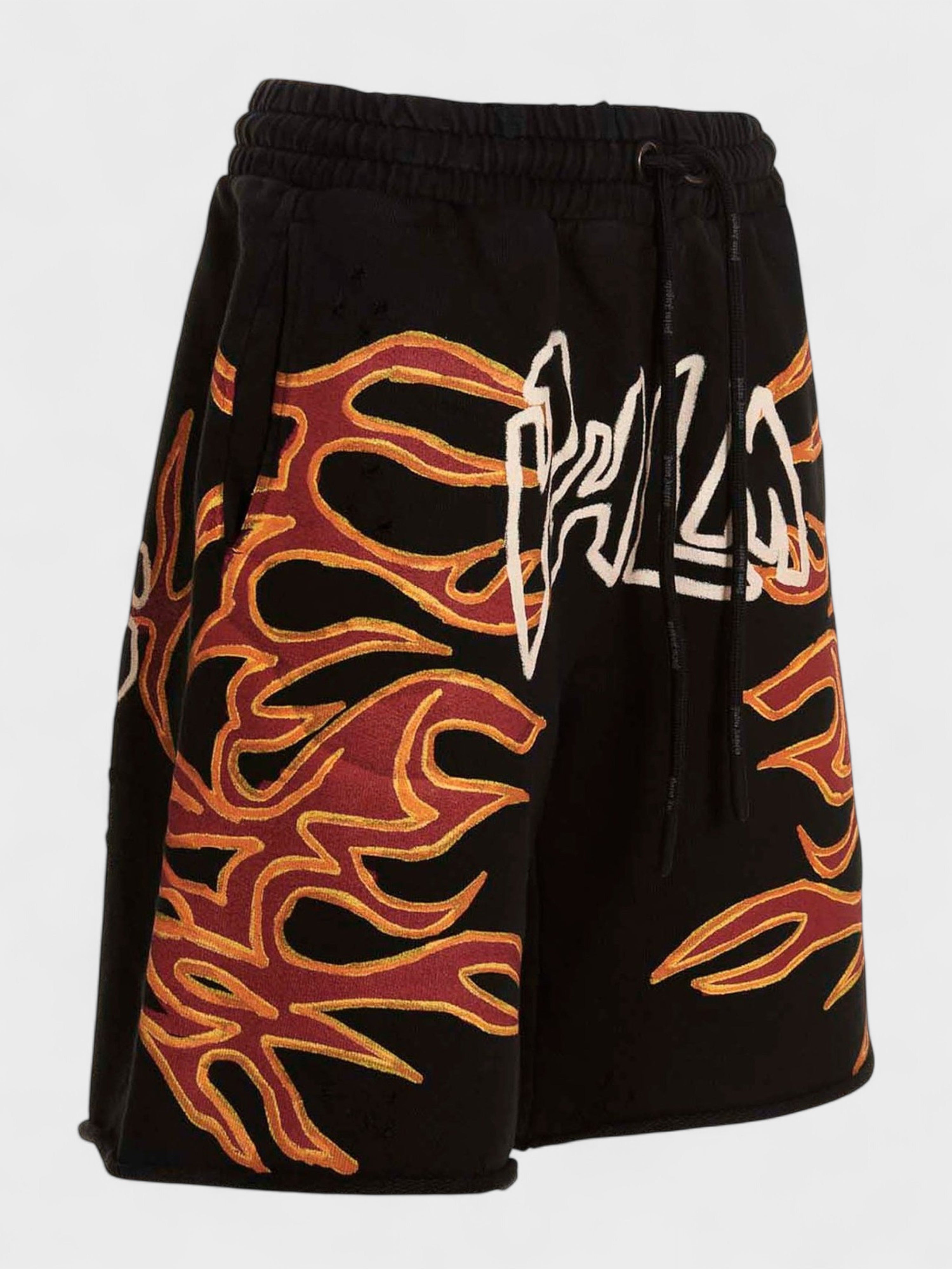 Palm Angels Graffiti Flames Sweatshorts Black