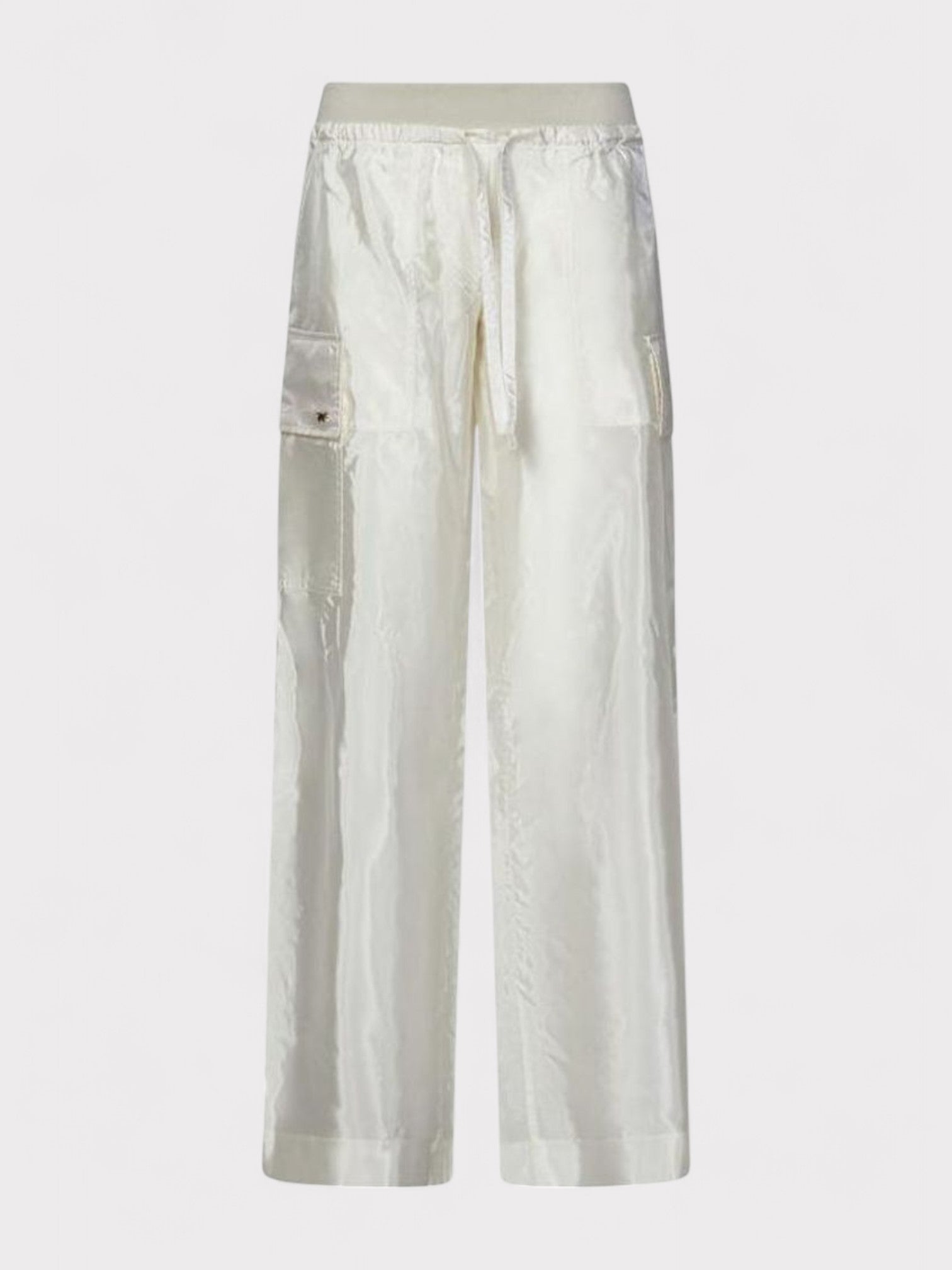 Palm Angels Satin Parachute Trousers White