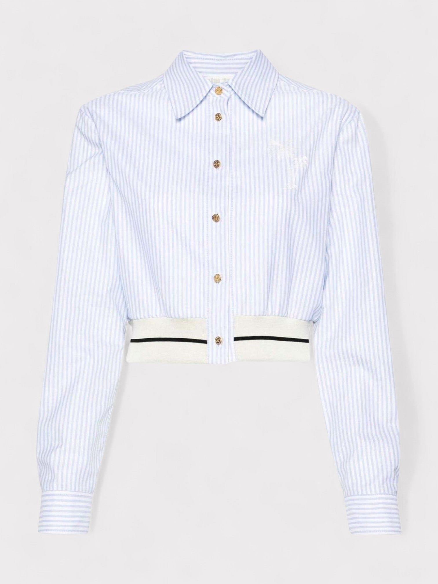 Palm Angels Tree Striped Shirt Womens Blue